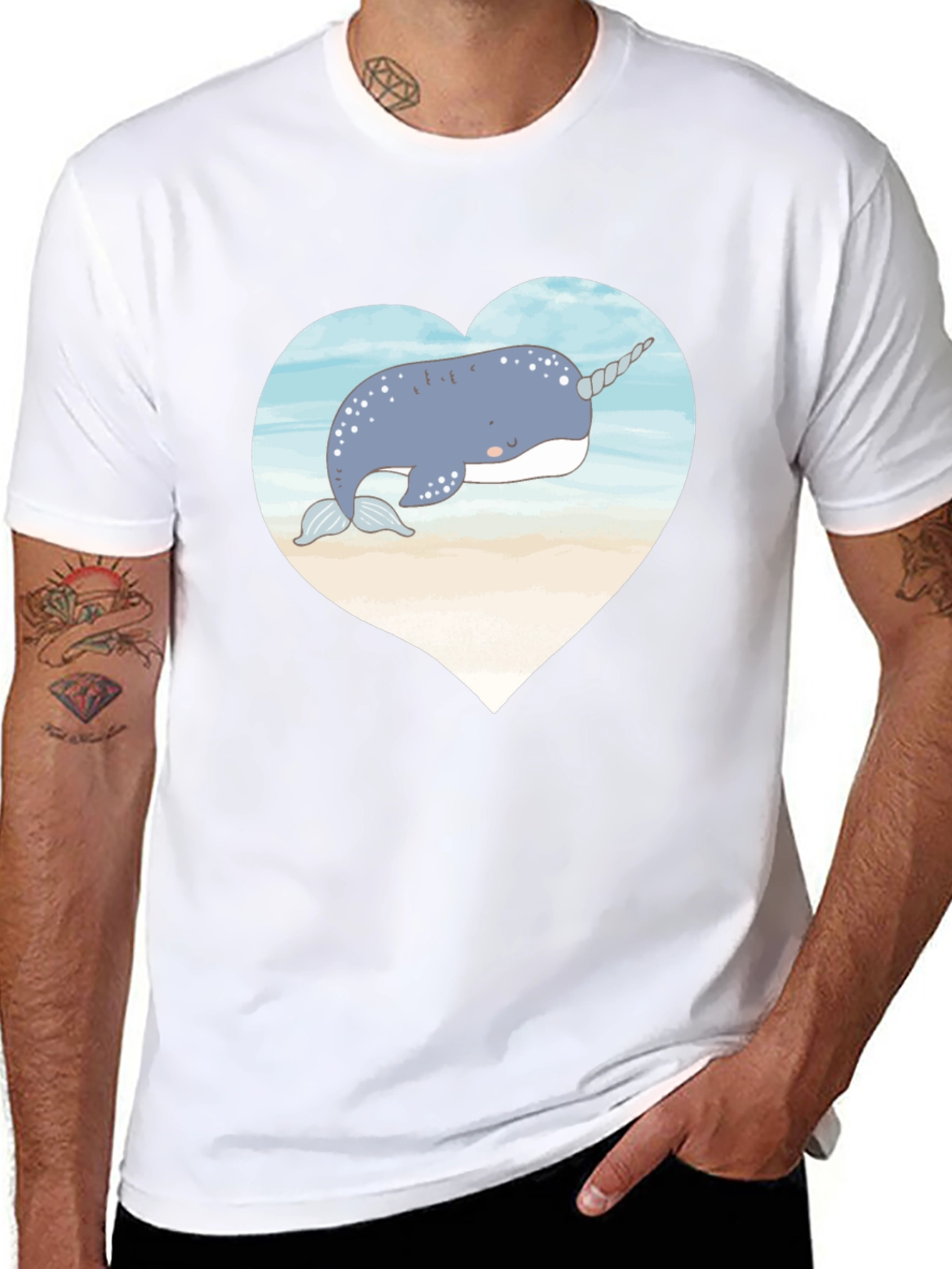 Narwhal Heart Graphic Tee