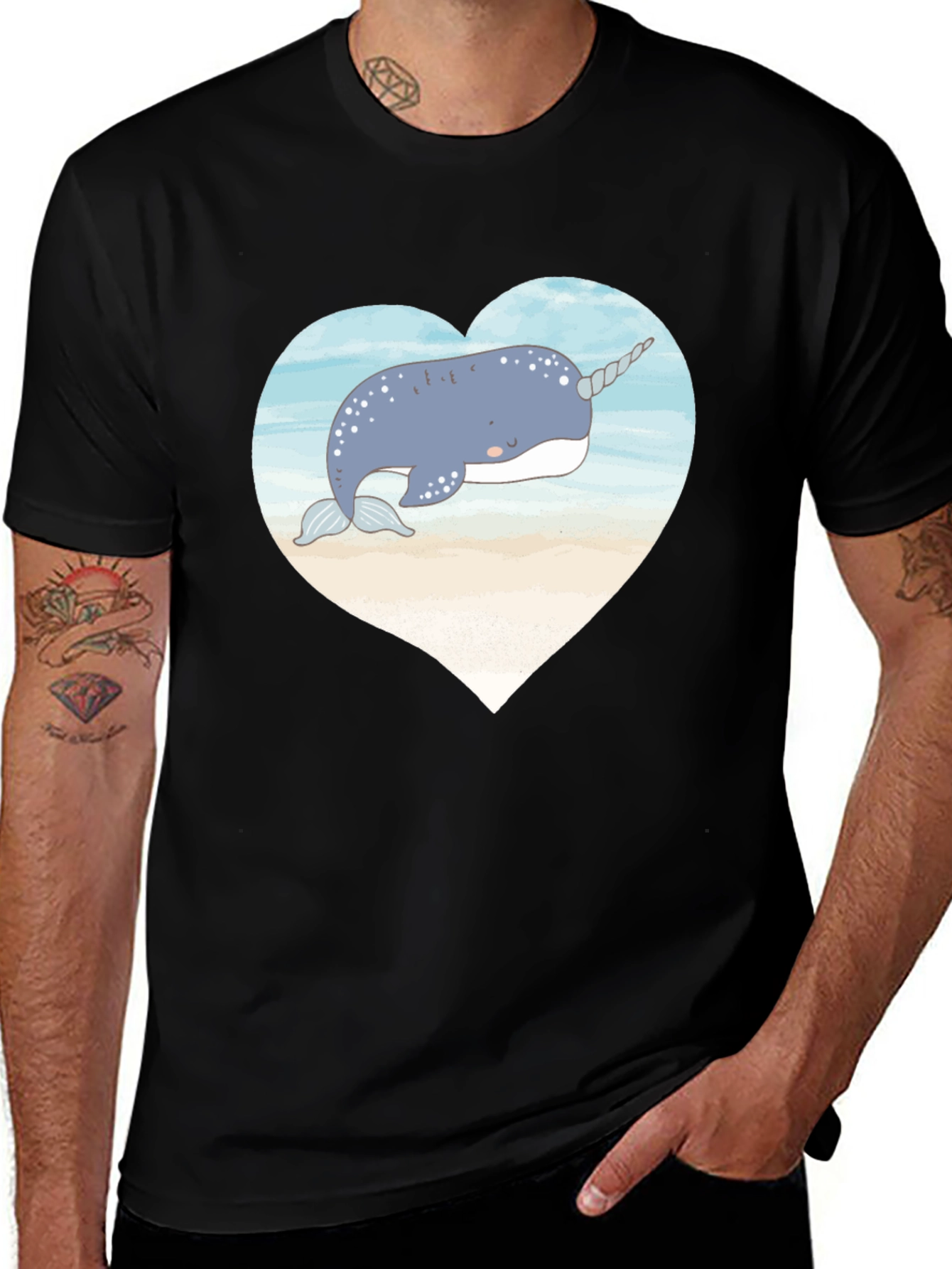 Narwhal Heart Graphic Tee