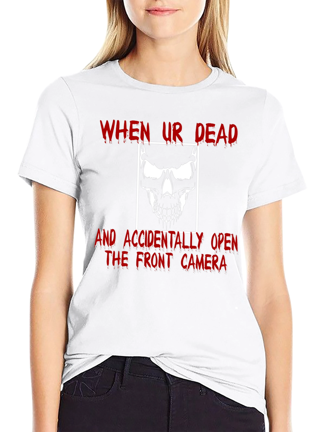 Funny Skull Graphic Tee - When Ur Dead T-Shirt