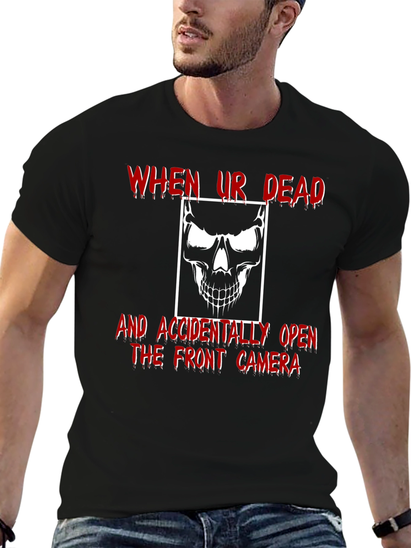 Funny Skull Graphic Tee - When Ur Dead T-Shirt