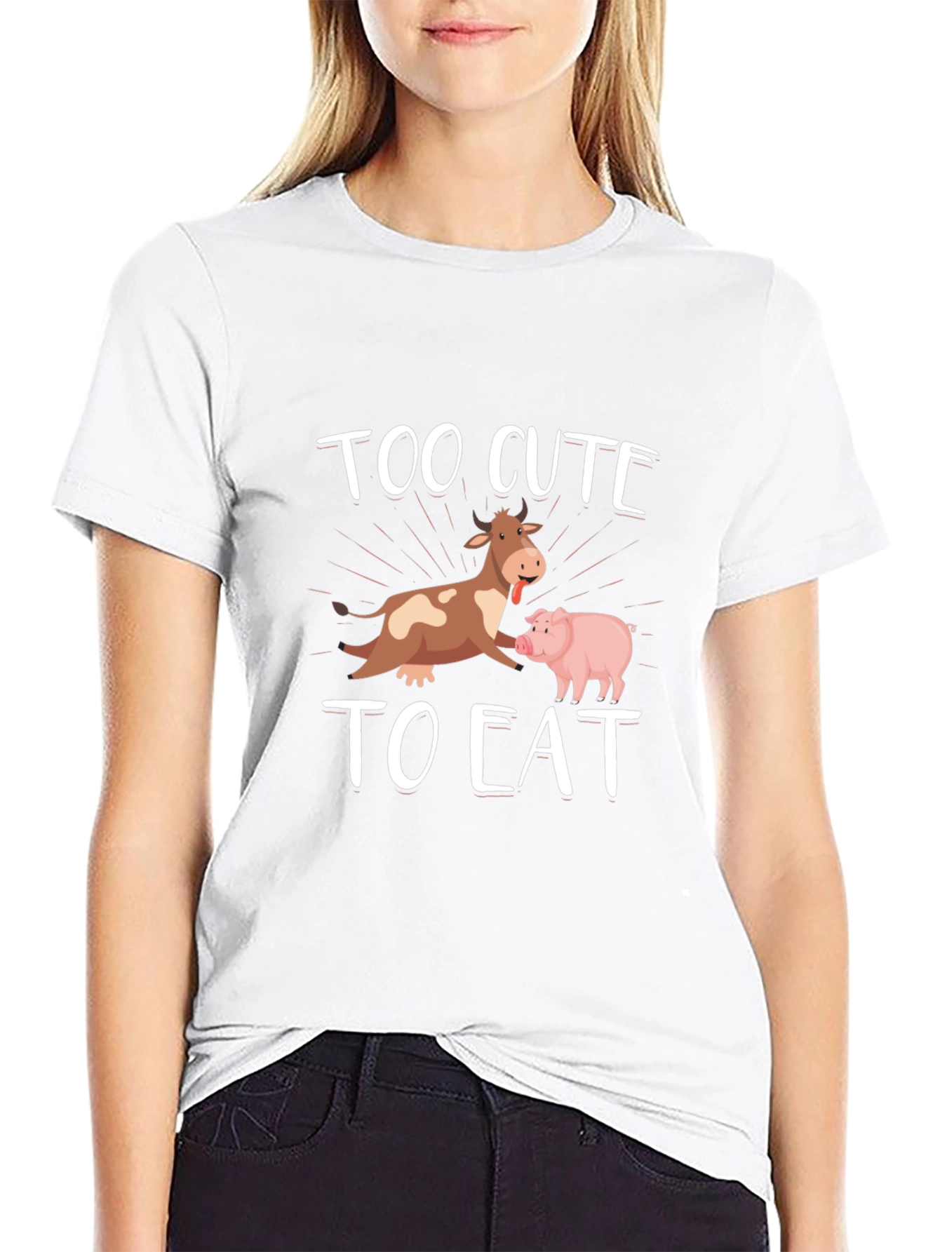 Too Cute To Eat T-Shirt - Farm Animal Tee