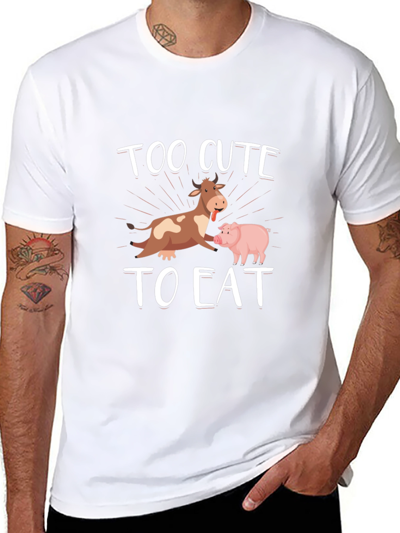 Too Cute To Eat T-Shirt - Farm Animal Tee