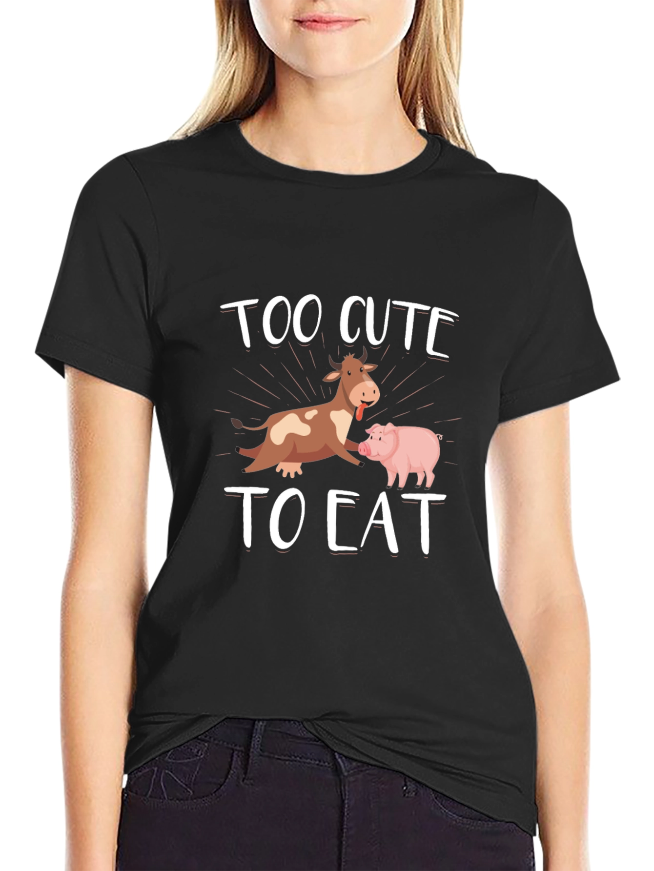 Too Cute To Eat T-Shirt - Farm Animal Tee