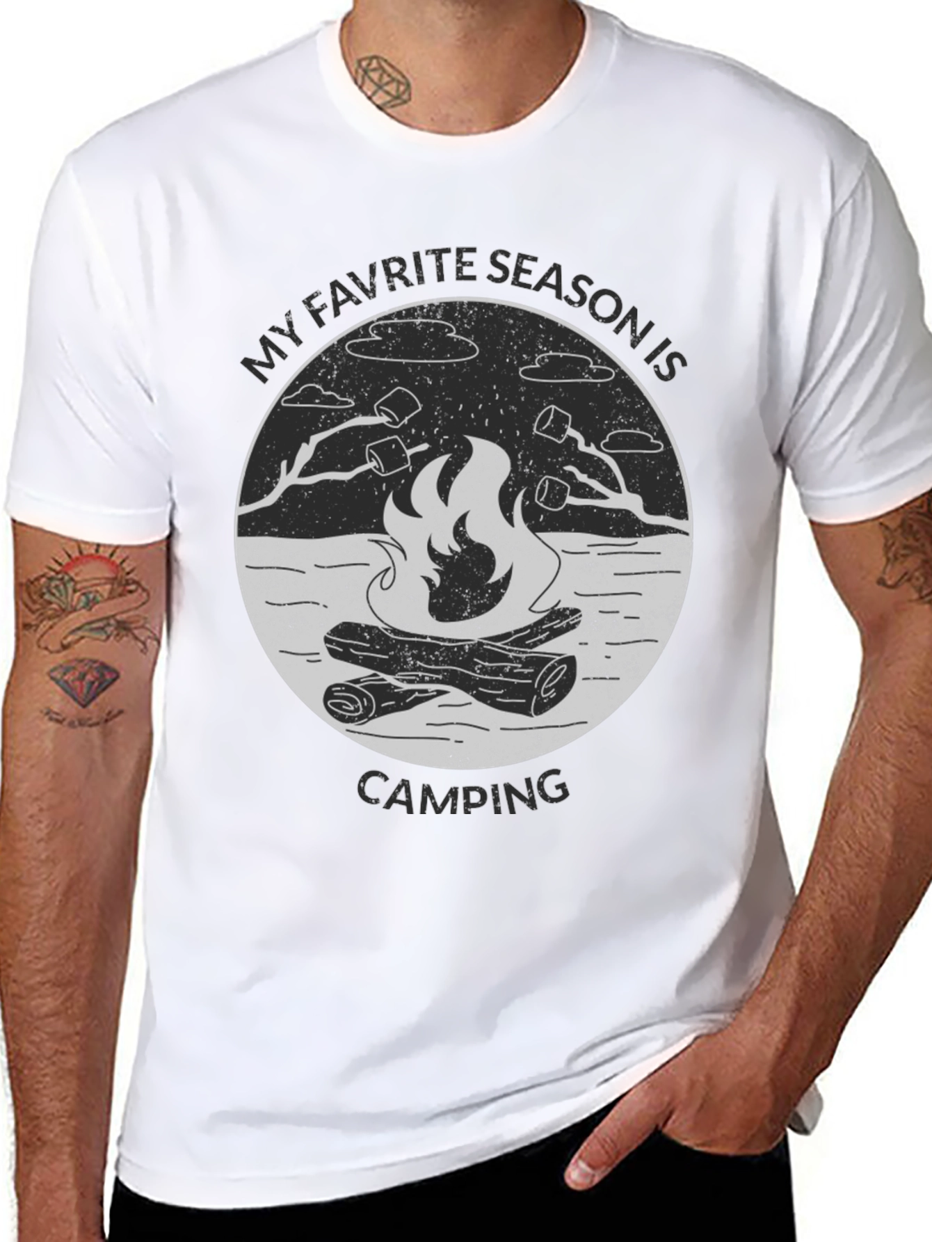 Camping Season T-Shirt - Campfire Graphic Tee