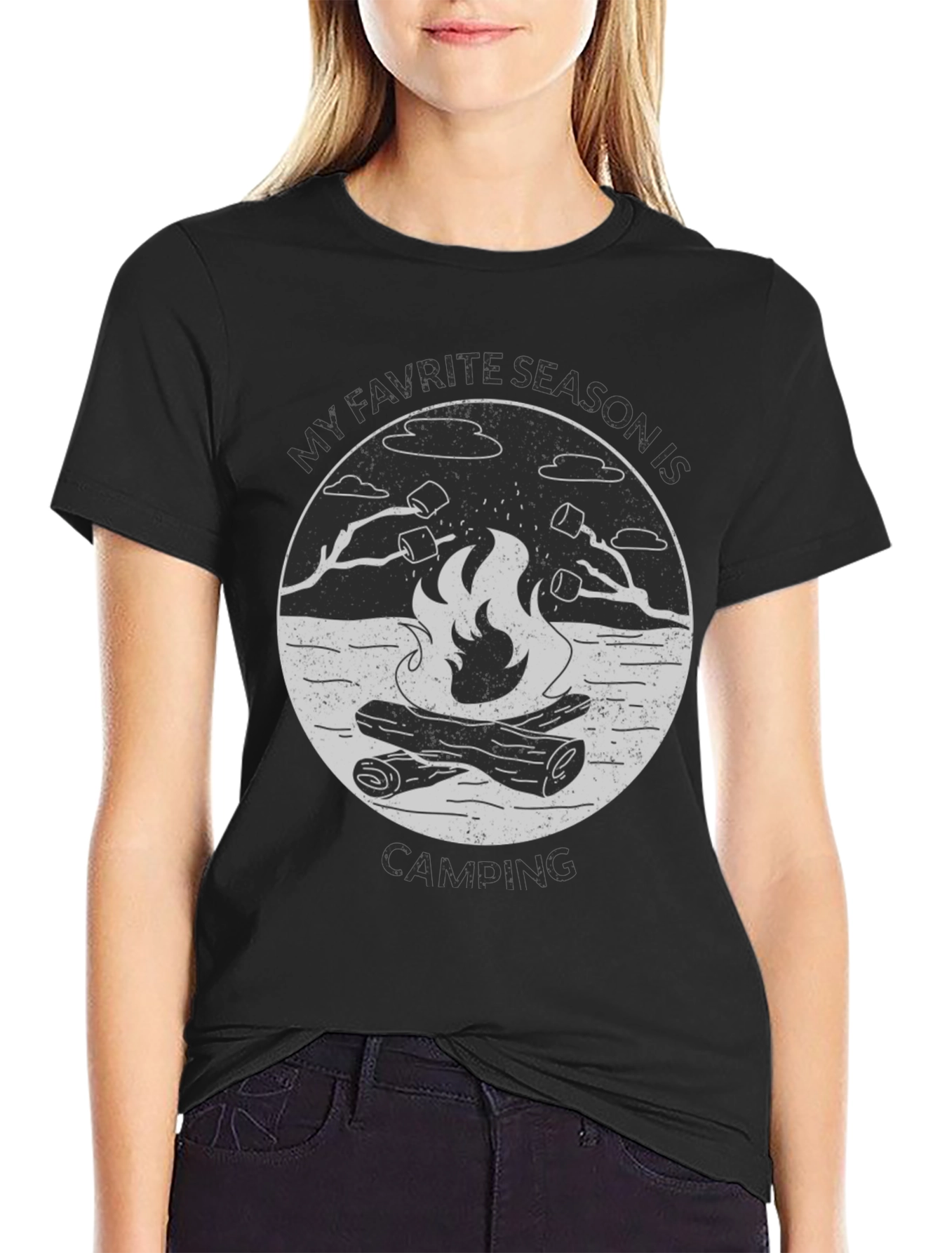 Camping Season T-Shirt - Campfire Graphic Tee