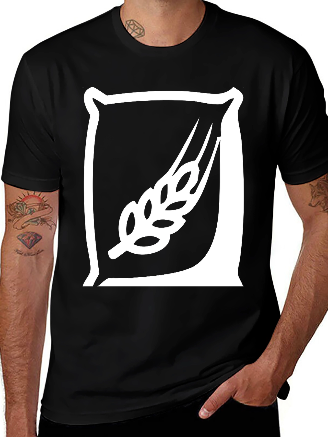 Wheat Sack Graphic Tee - Black Cotton T-Shirt