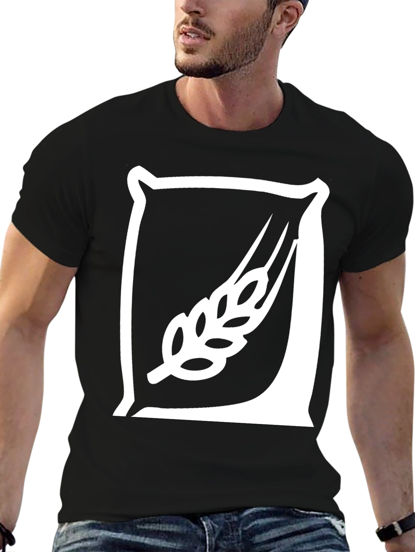 Wheat Sack Graphic Tee - Black Cotton T-Shirt