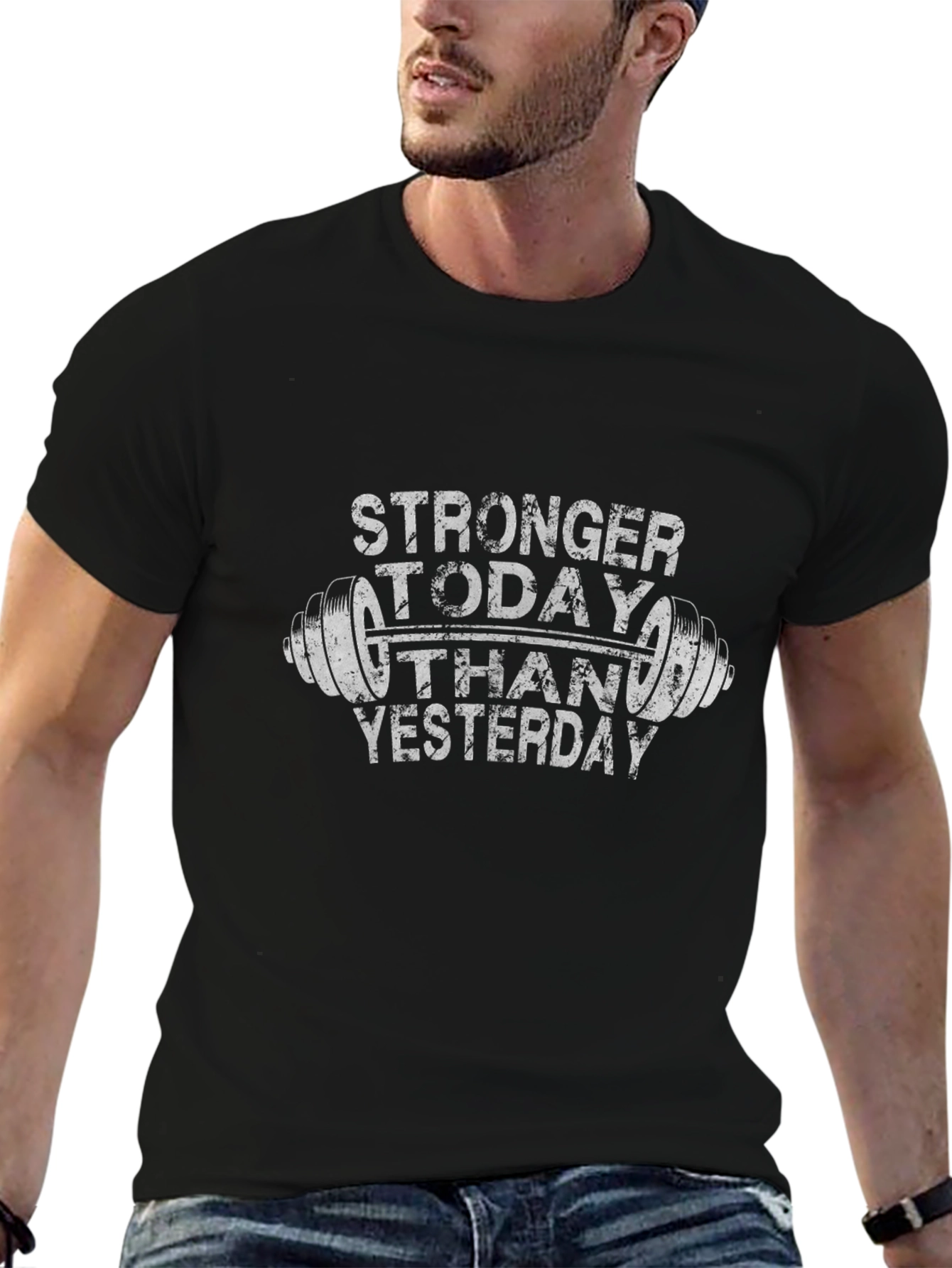 Stronger Today Than Yesterday Gym T-Shirt