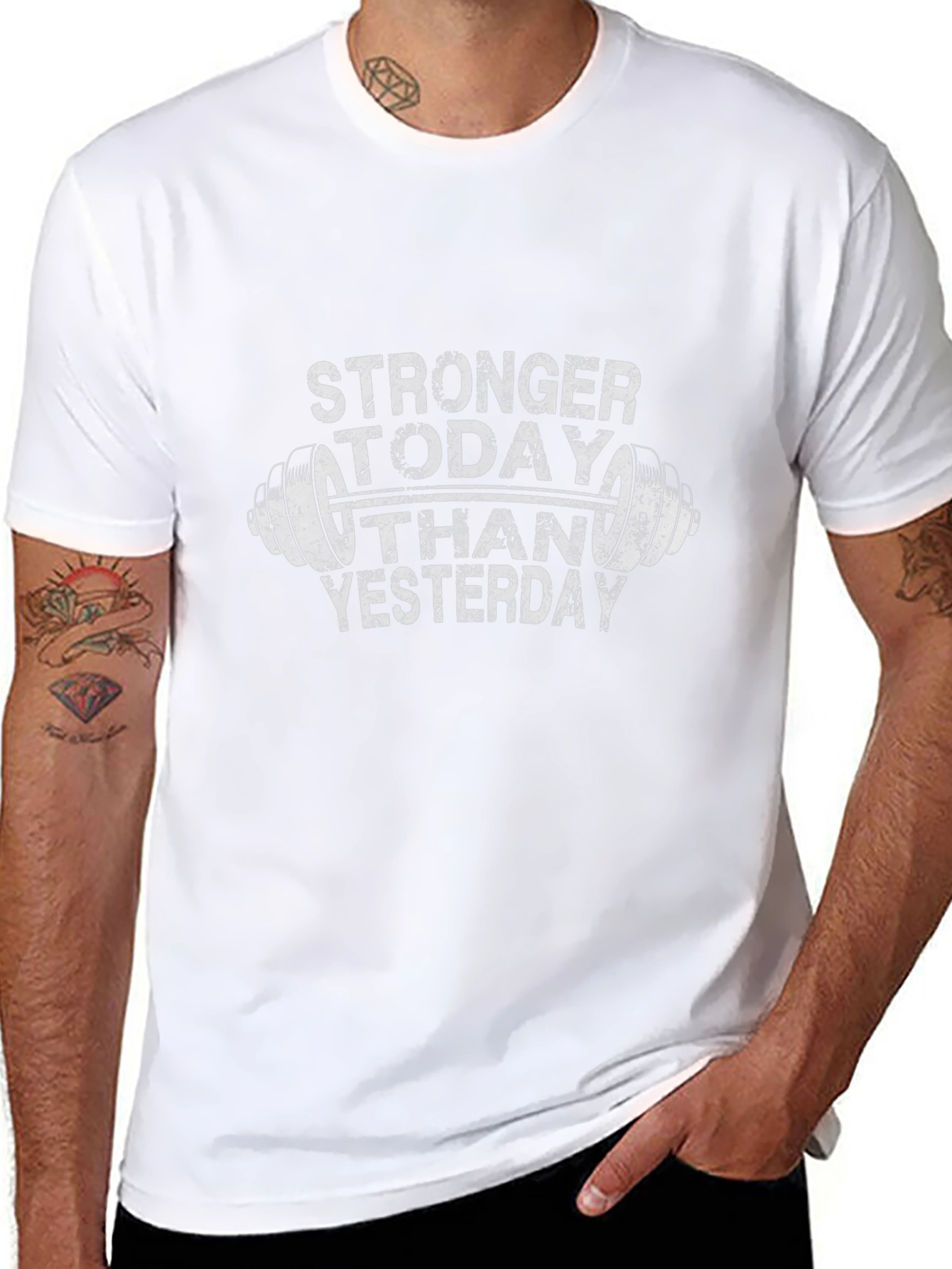 Stronger Today Than Yesterday Gym T-Shirt