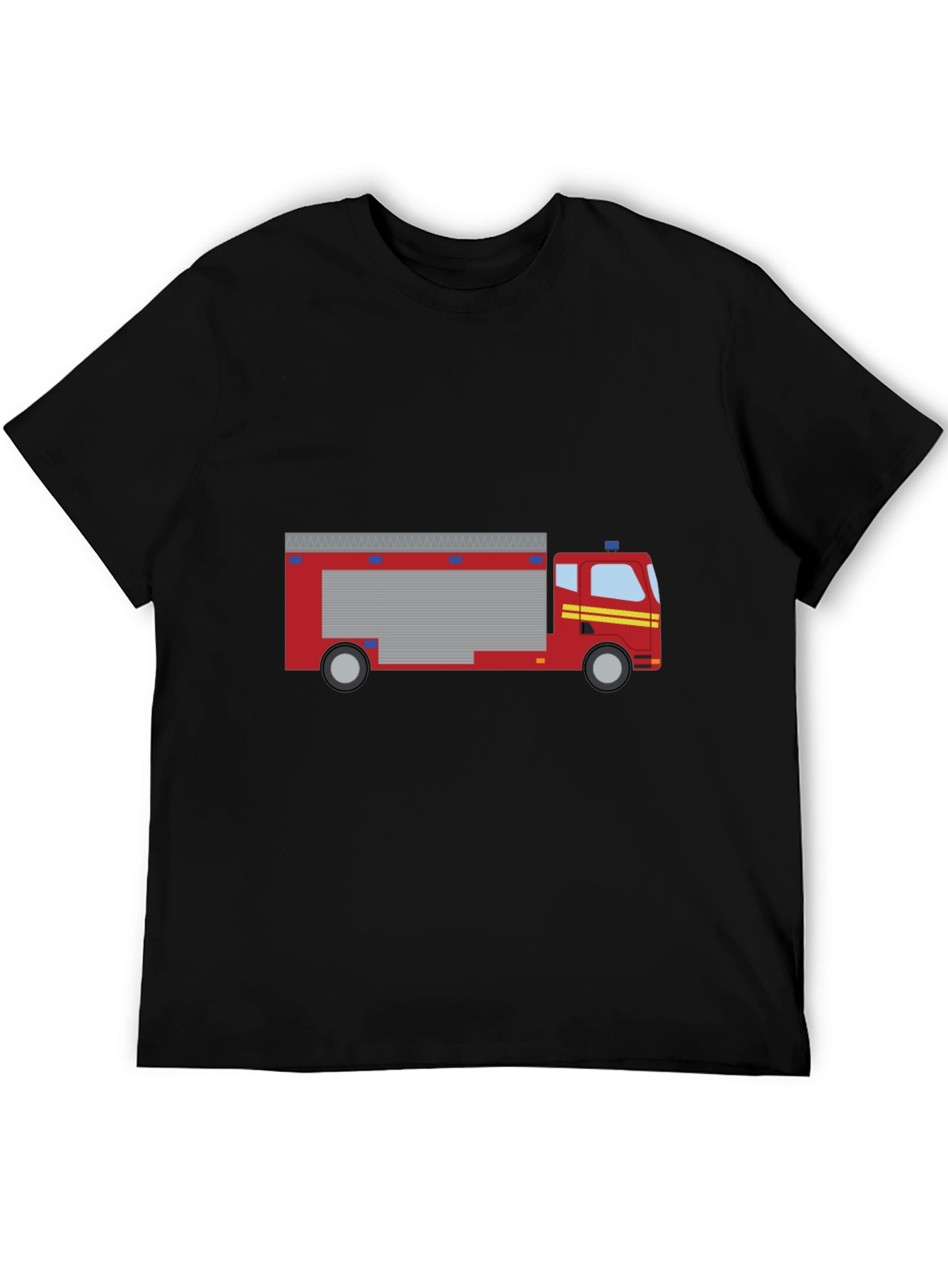 Firetruck Graphic Tee - Black Cotton T-Shirt