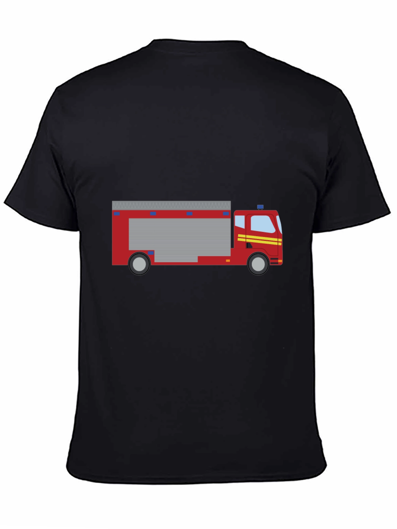 Firetruck Graphic Tee - Black Cotton T-Shirt