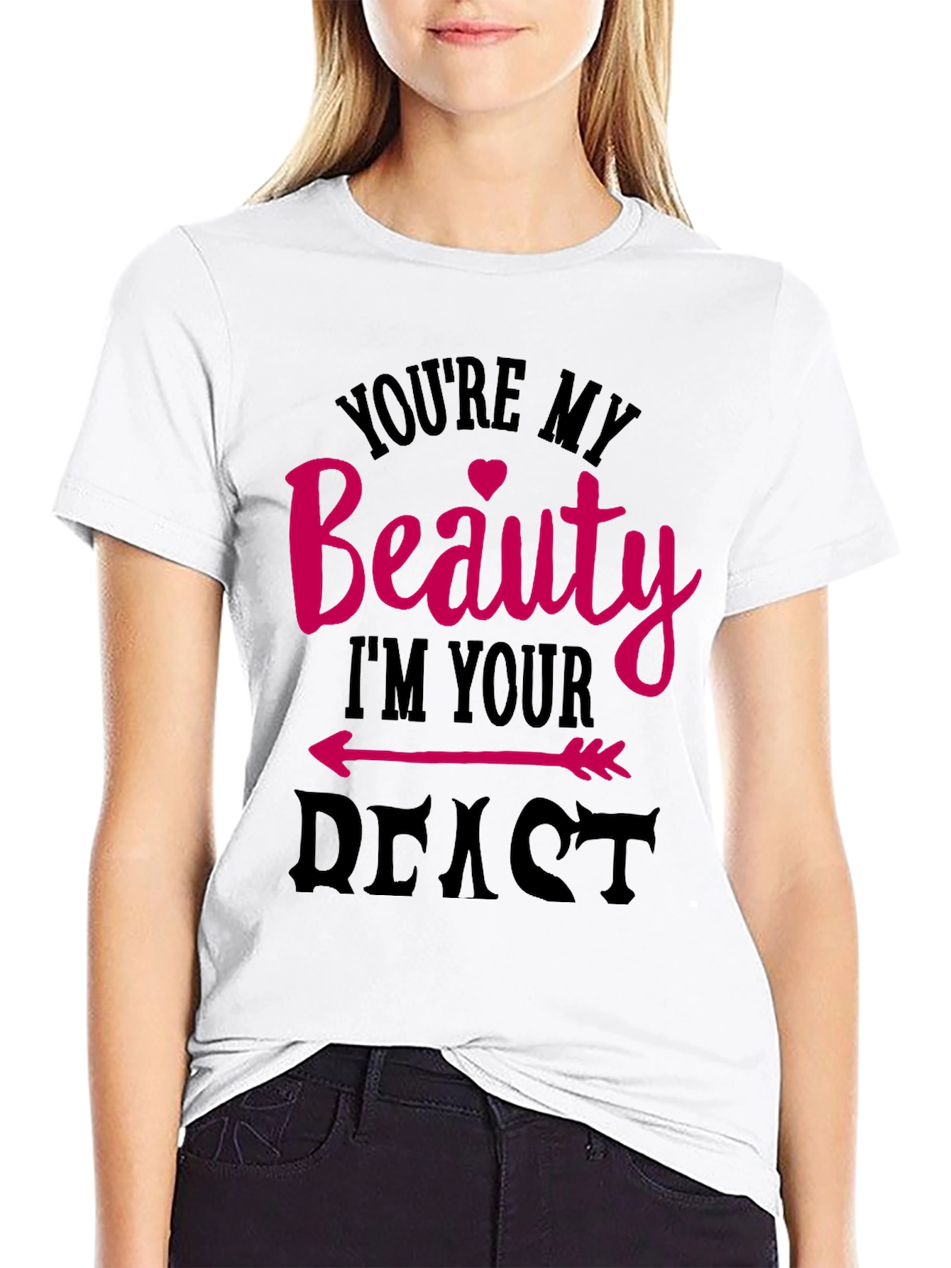 Beauty and Beast Graphic T-Shirt - Couples Tee