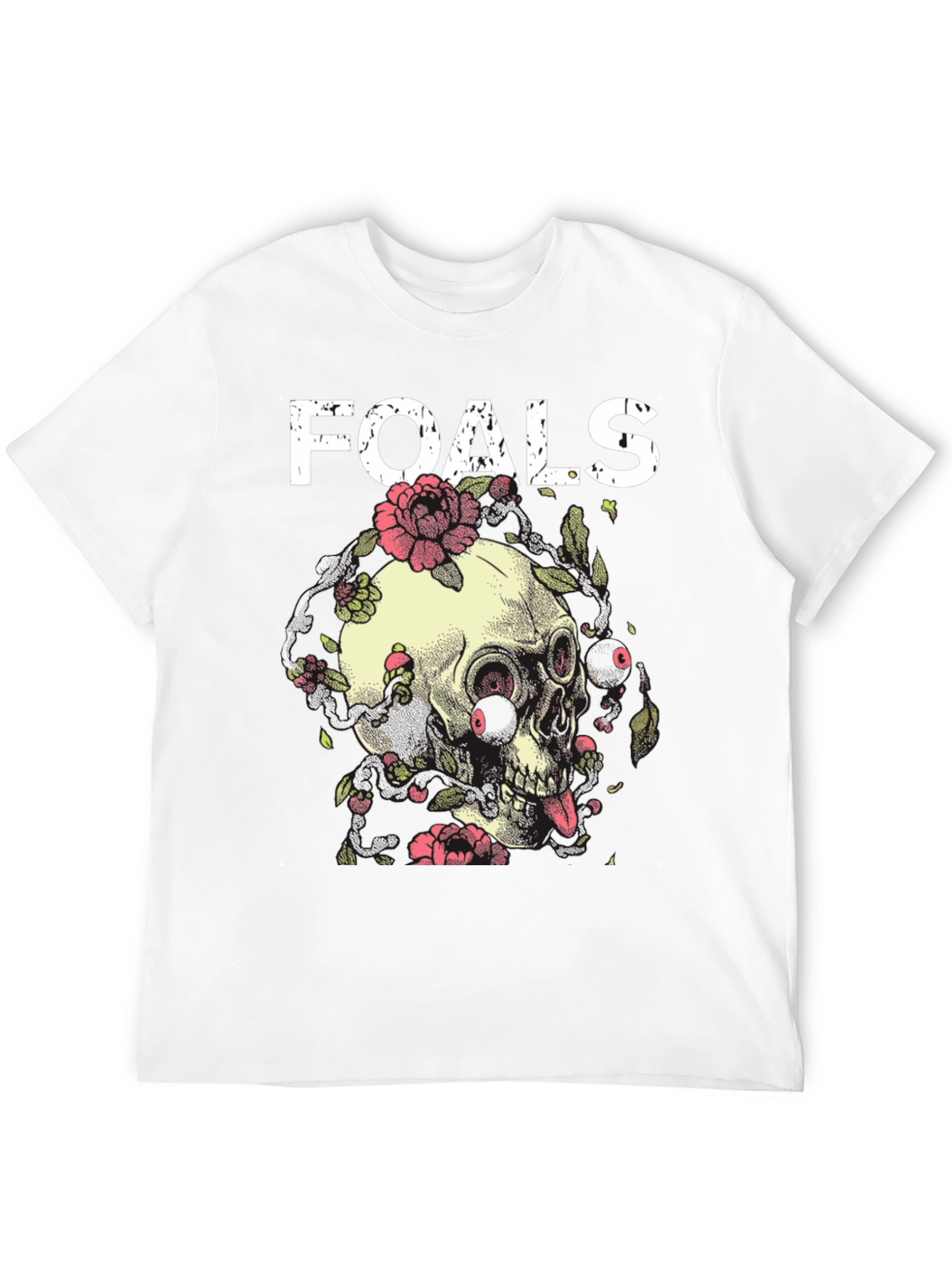 Foals Band Skull & Flowers Graphic T-Shirt