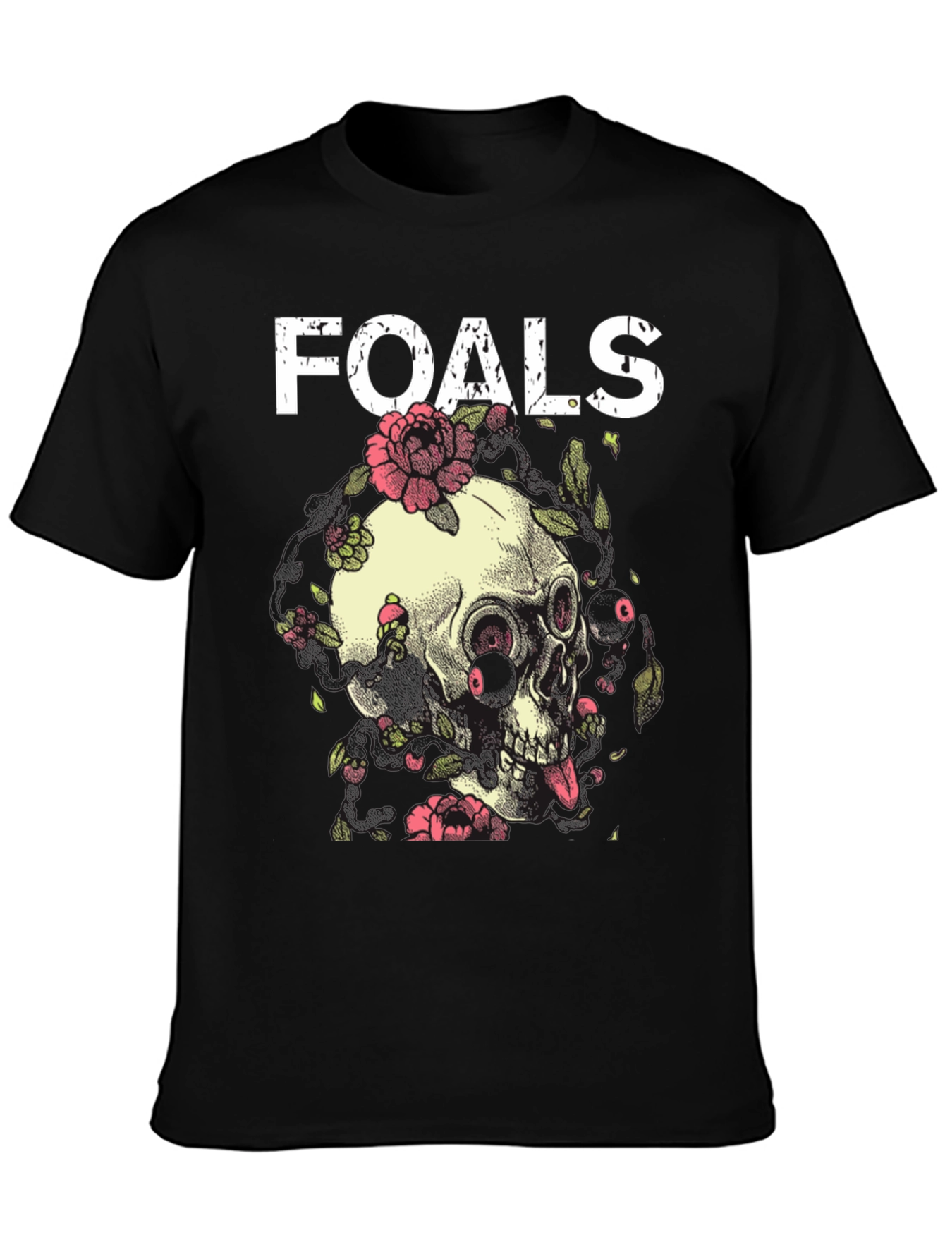 Foals Band Skull & Flowers Graphic T-Shirt