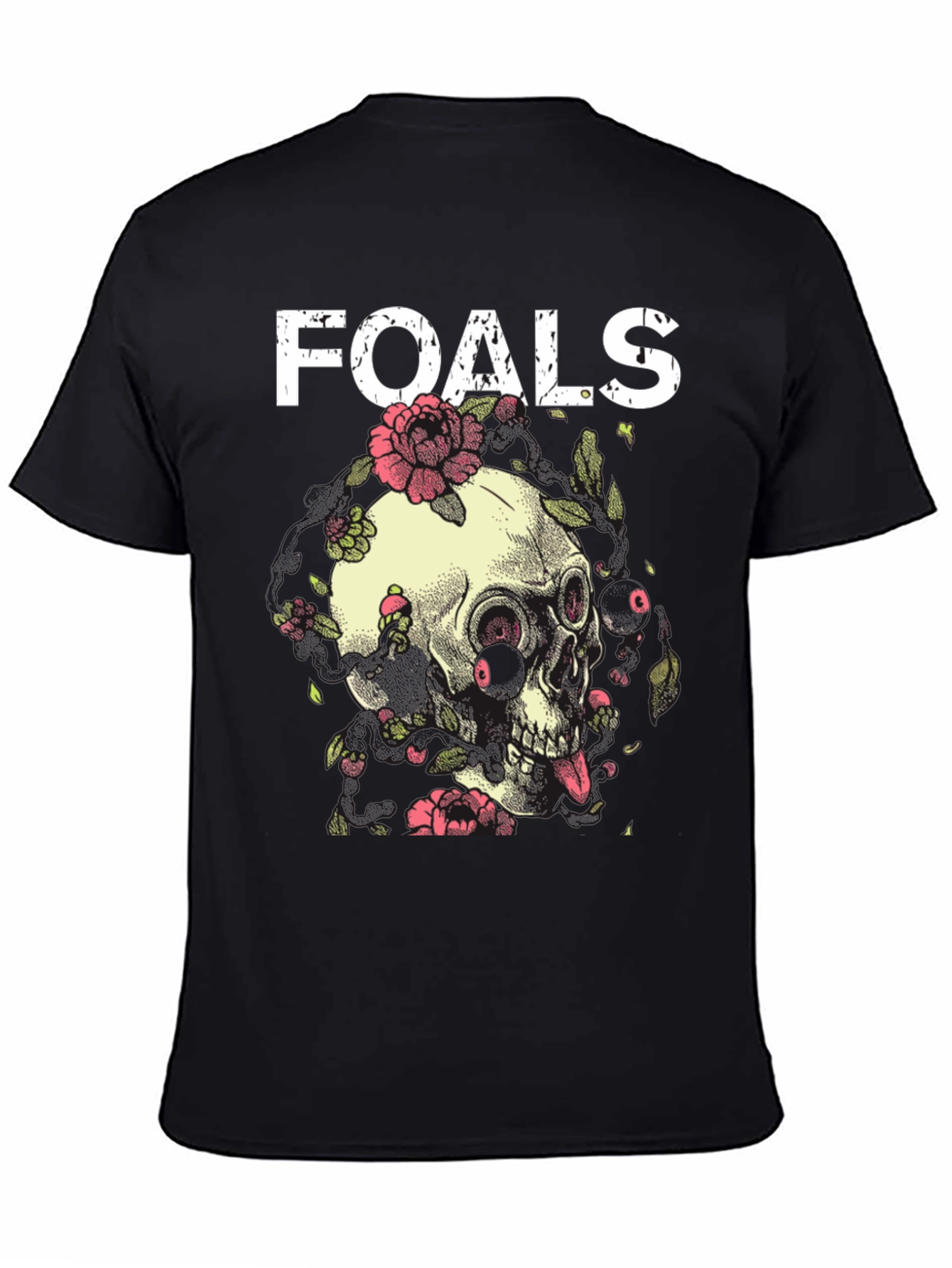 Foals Band Skull & Flowers Graphic T-Shirt