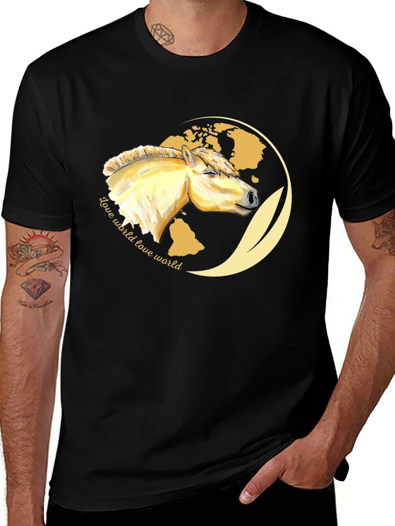 Love World Horse Graphic T-Shirt