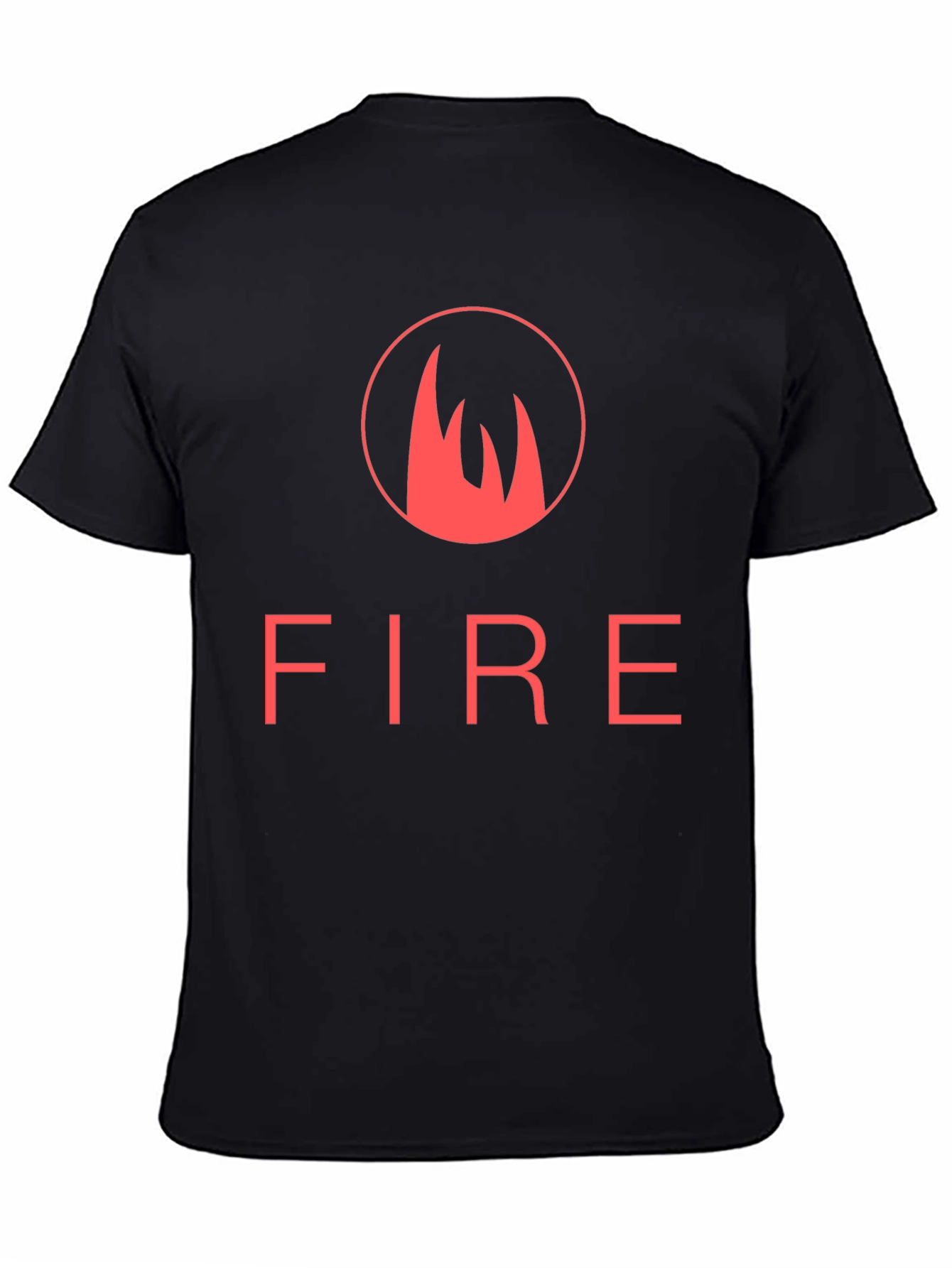 Fire Graphic Tee - Black Crew Neck T-Shirt