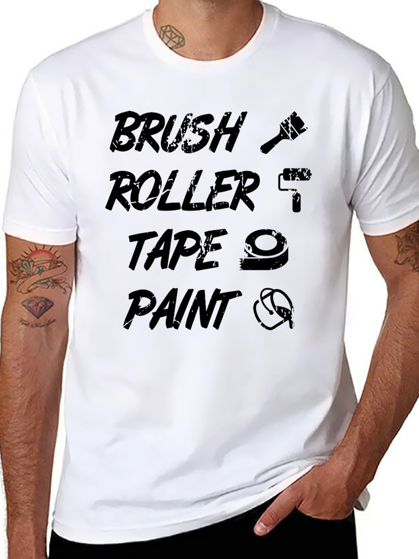 Brush Roller Tape Paint T-Shirt - DIY Enthusiast Tee