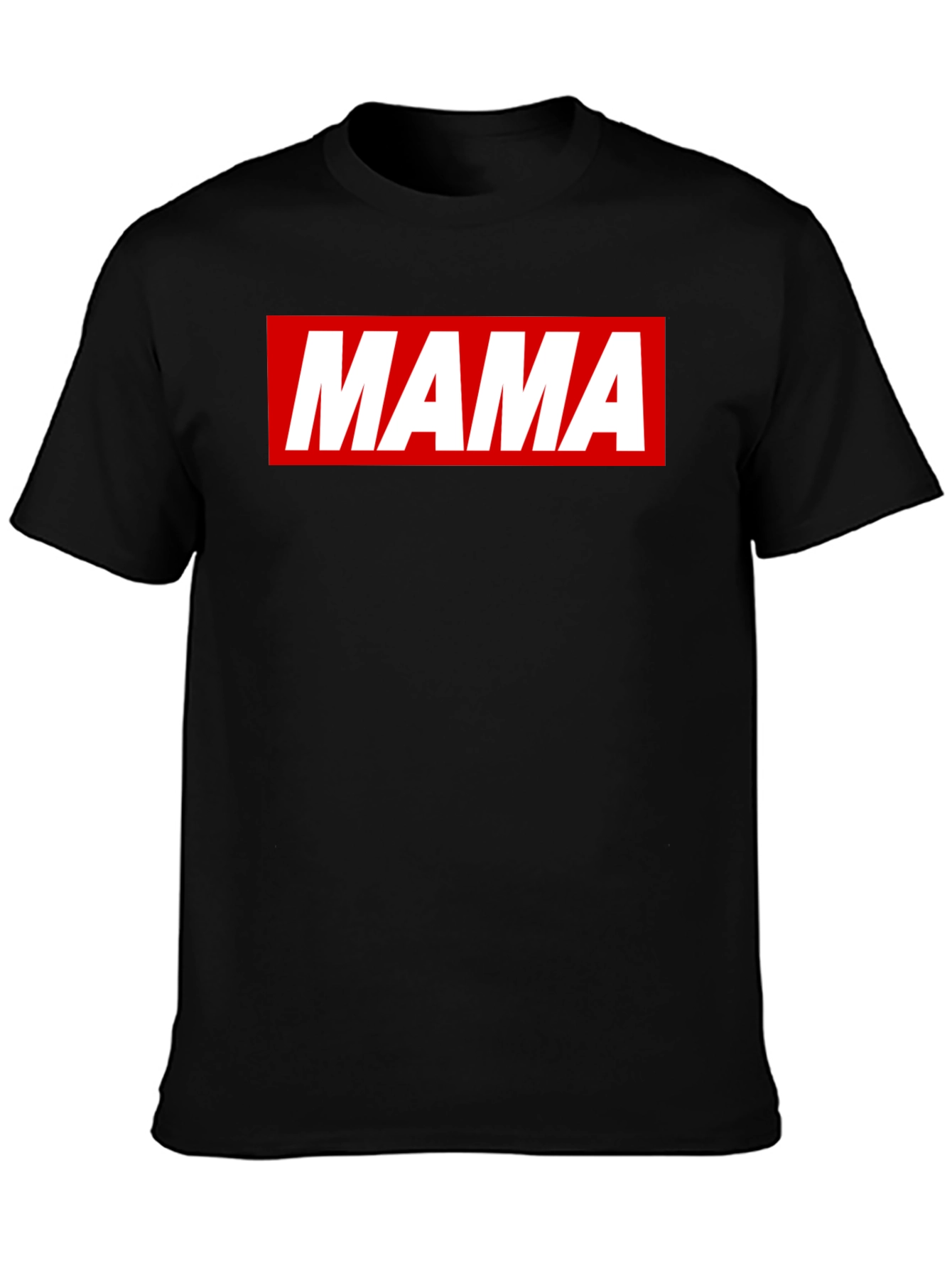 Mama Graphic Tee - Red & White on Black