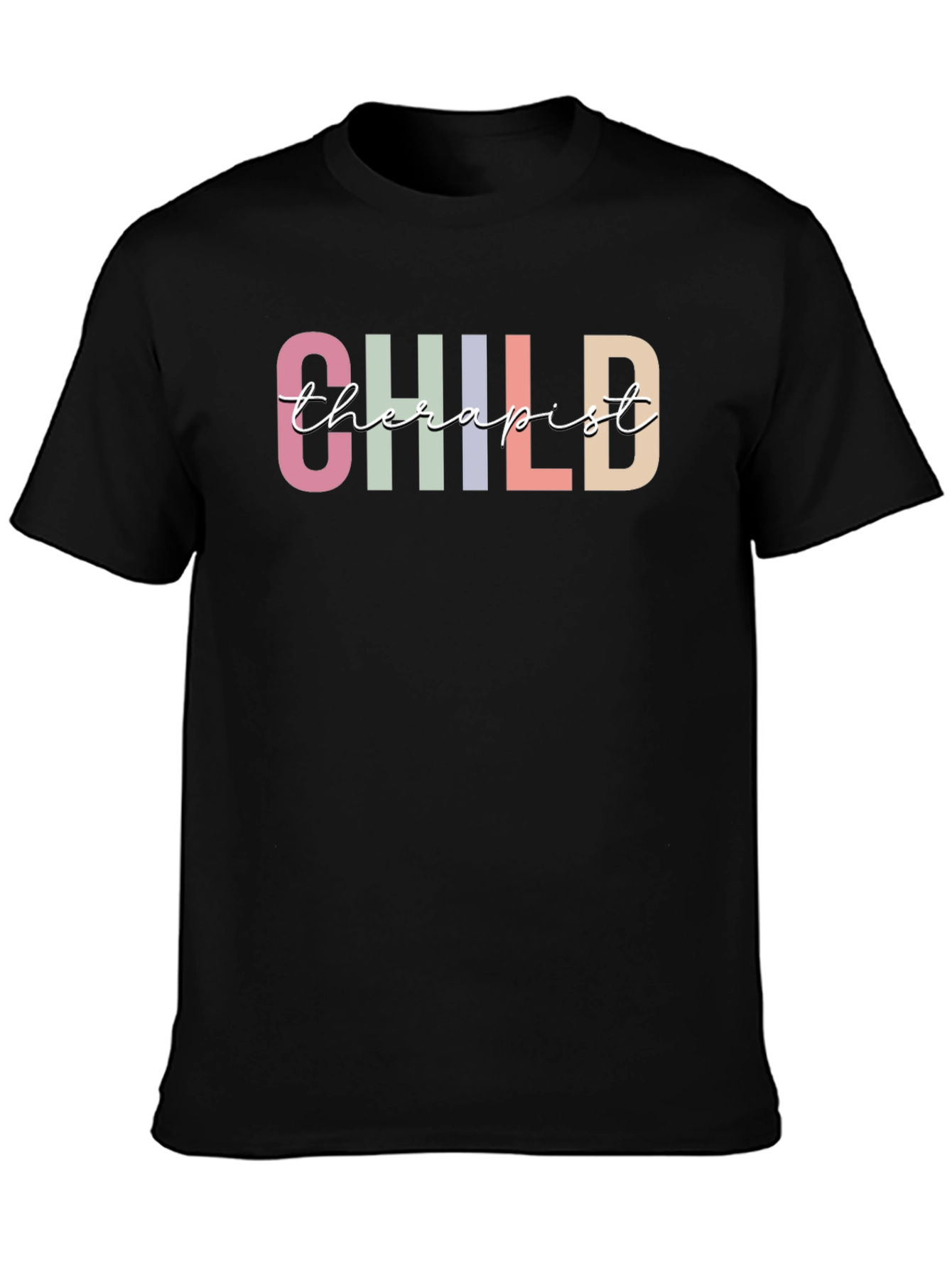 Child Therapist Black Graphic T-Shirt
