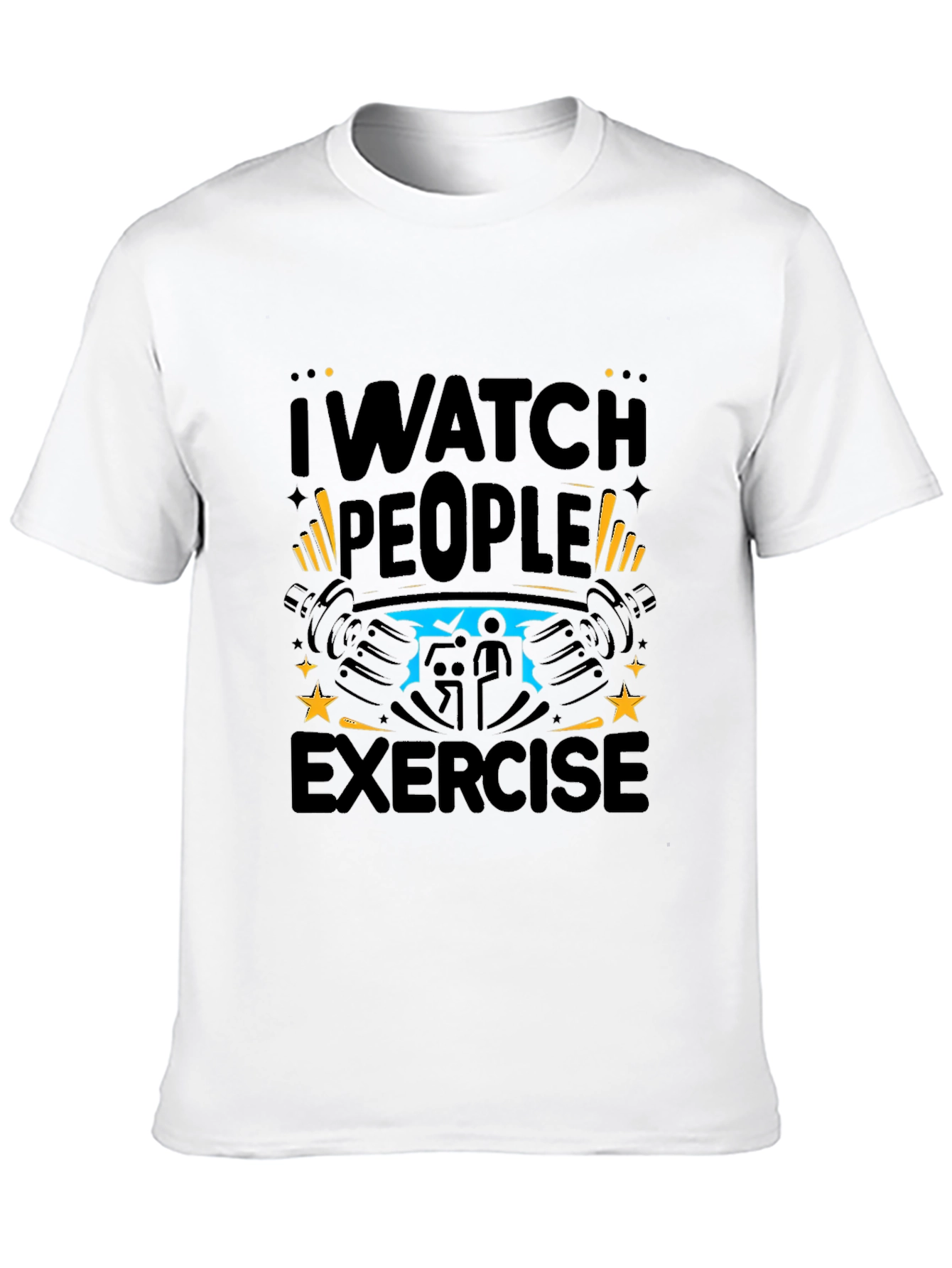 I Watch People Exercise Black T-Shirt