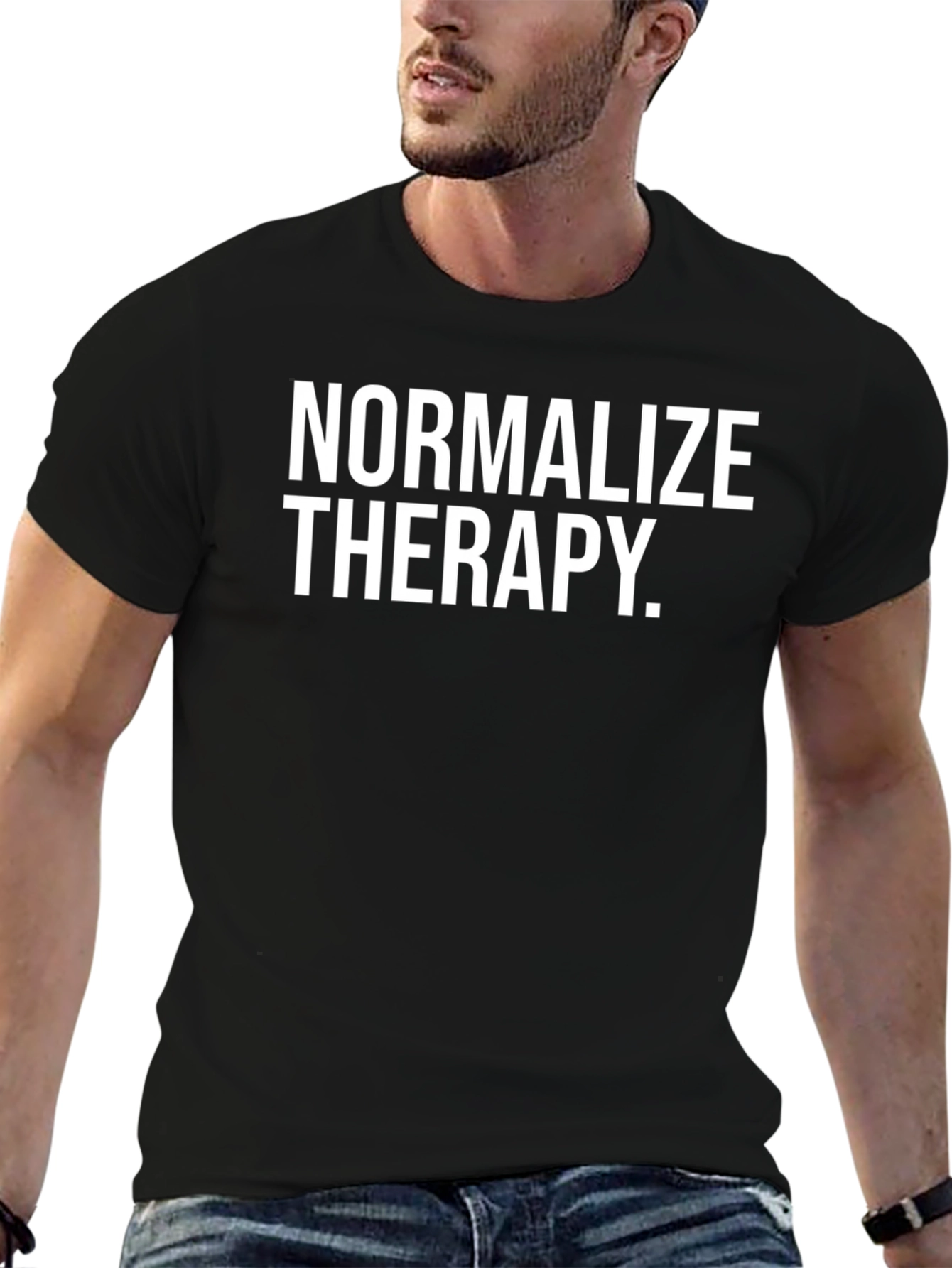Normalize Therapy Black Graphic Tee