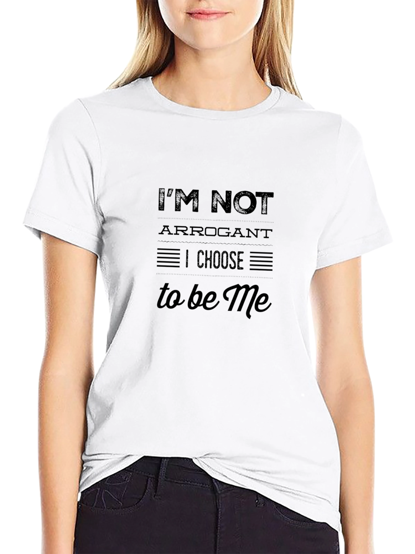 Im Not Arrogant Graphic Tee - Black