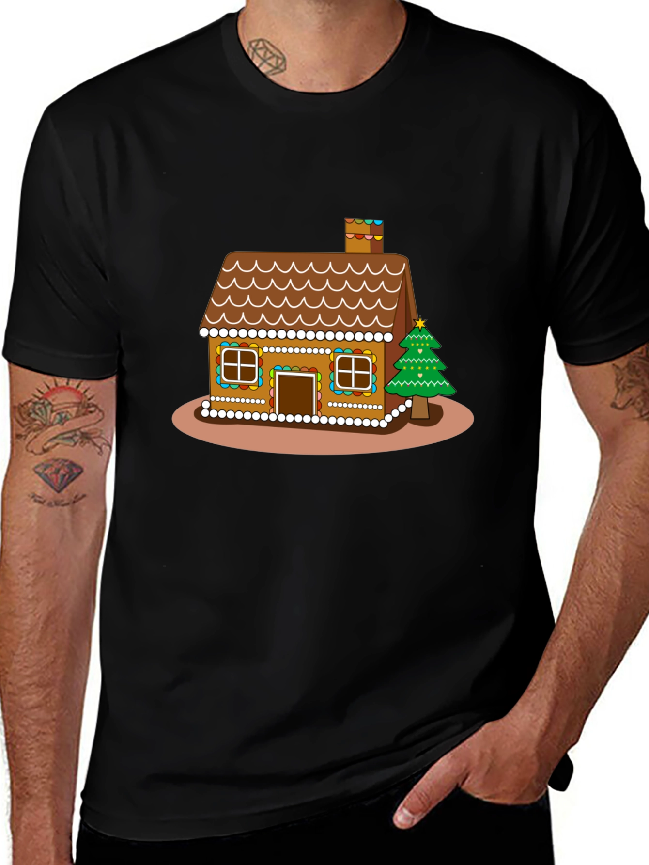 Gingerbread House Christmas Holiday Graphic Tee