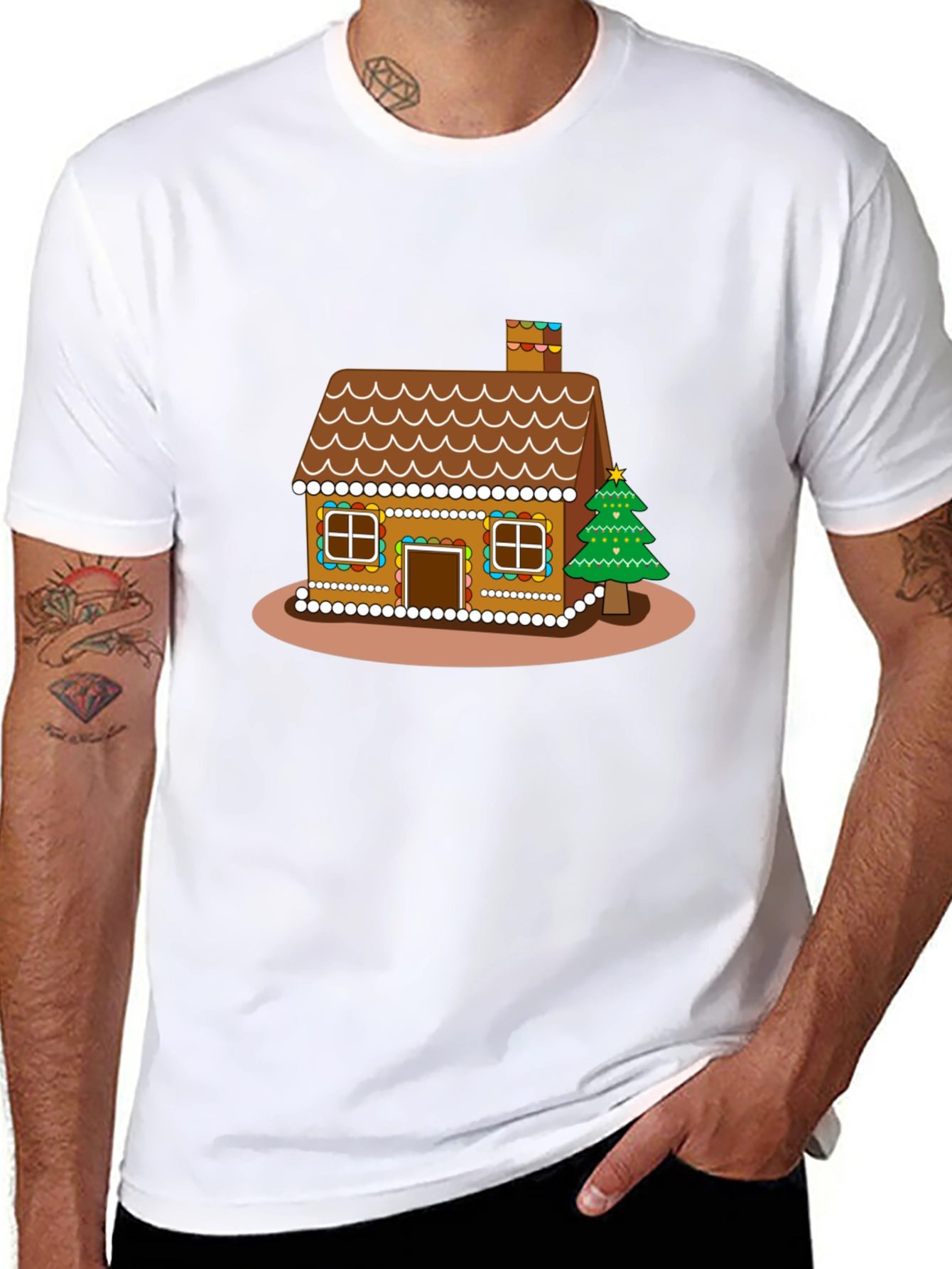 Gingerbread House Christmas Holiday Graphic Tee