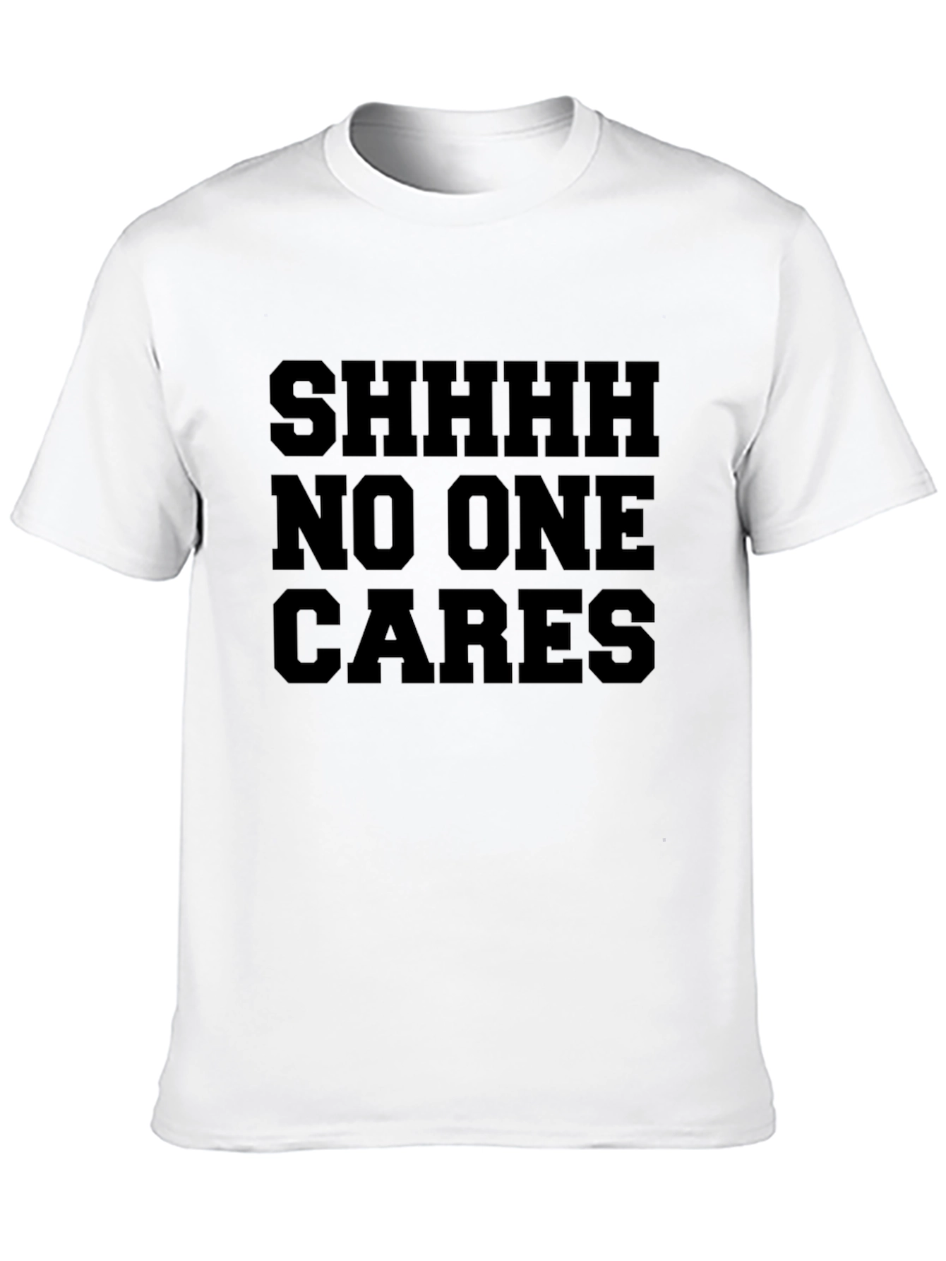 Shhhh No One Cares Black Graphic Tee