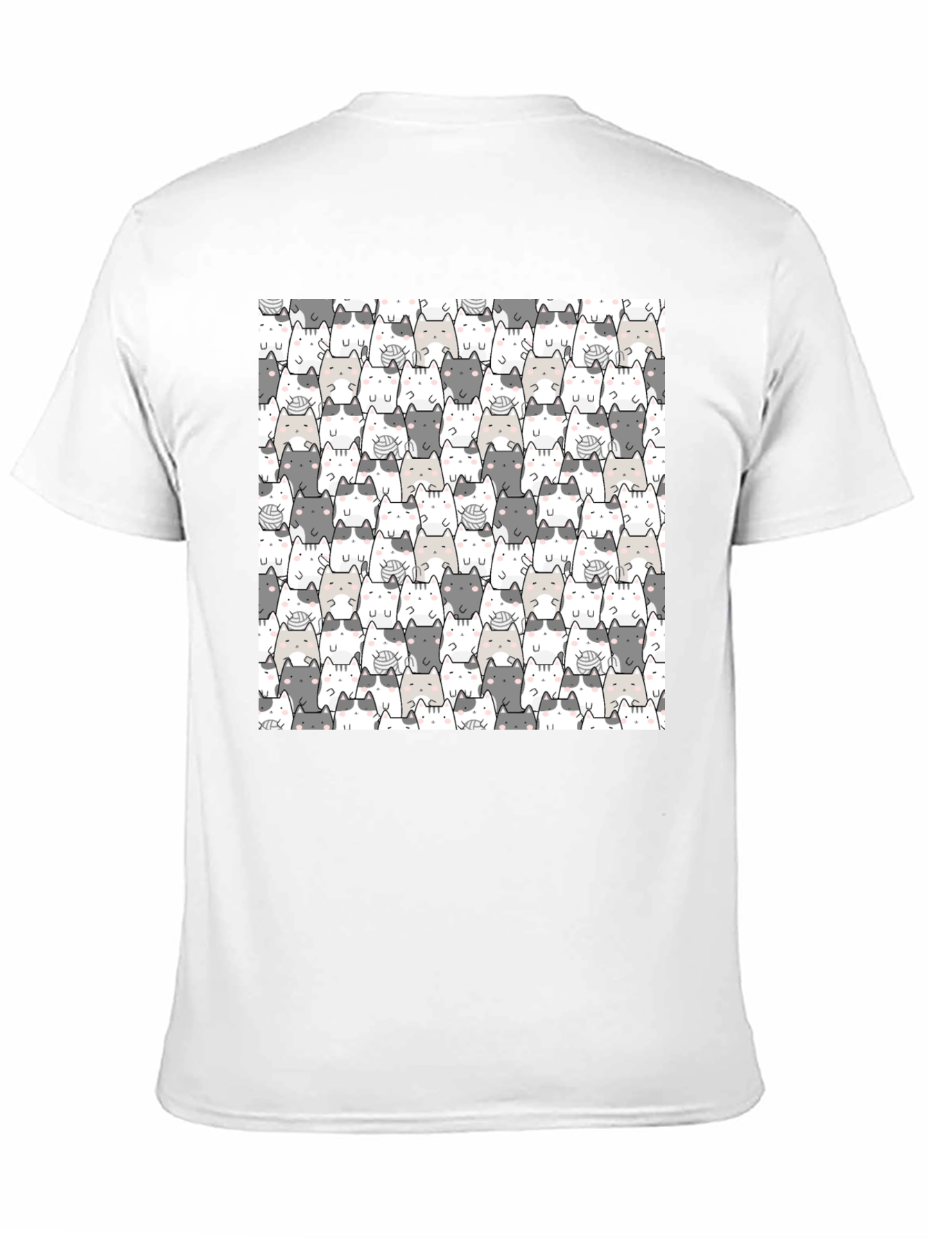 Cat Pattern Black T-Shirt