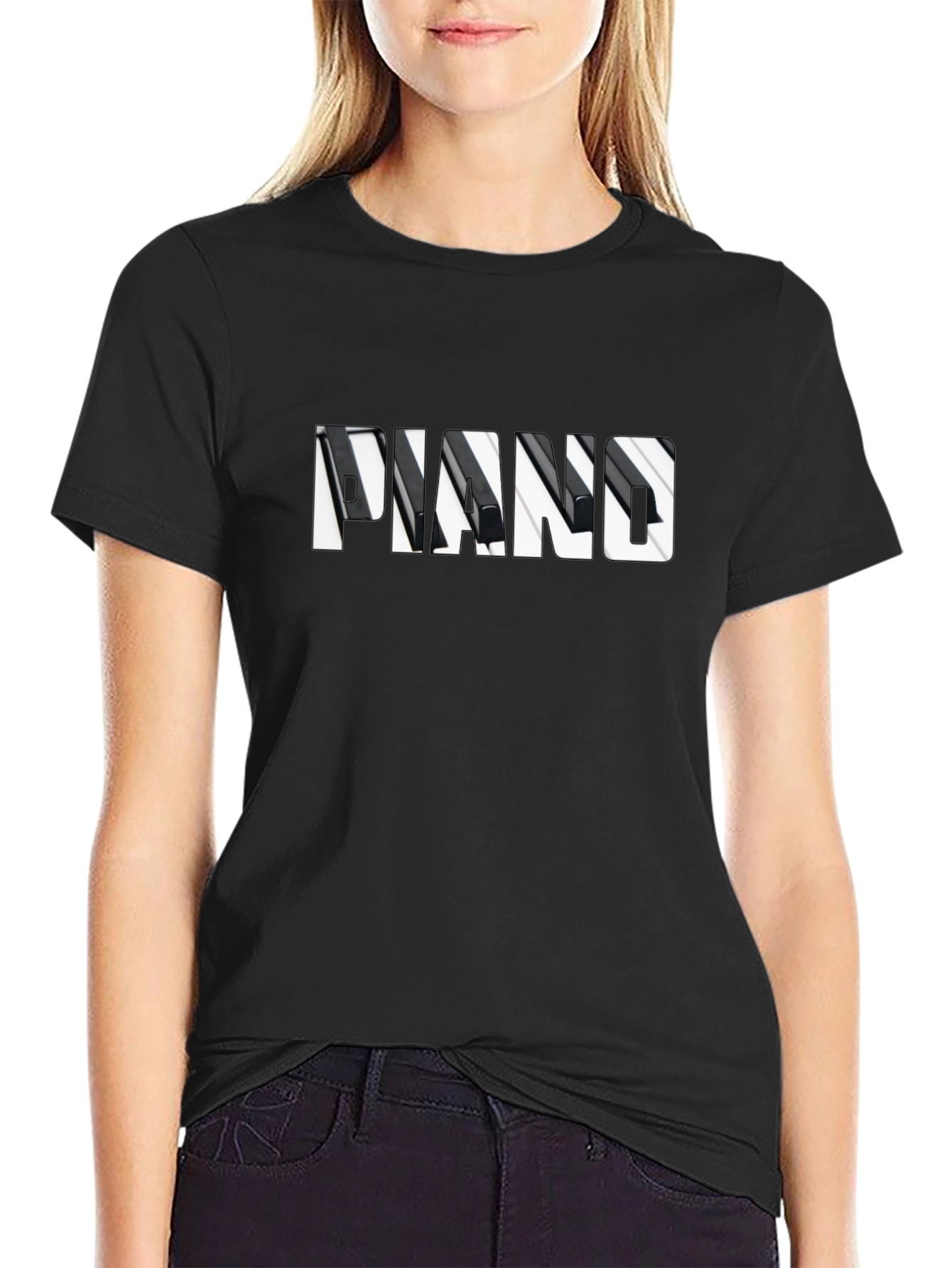 Piano Keys Graphic Print Tee Shirt