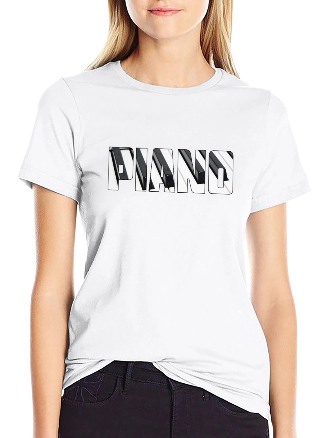 Piano Keys Graphic Print Tee Shirt