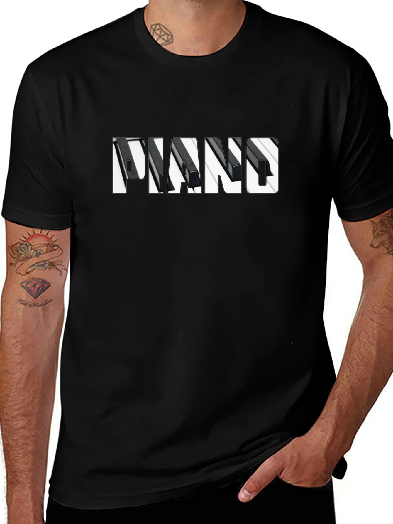 Piano Keys Graphic Print Tee Shirt