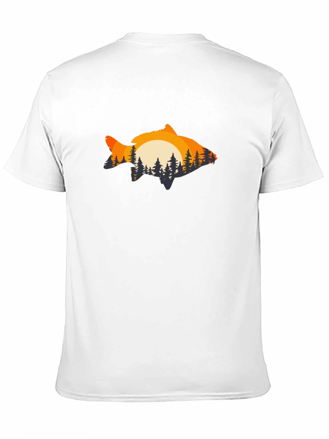 Sunset Fish Graphic Tee - Black Cotton Blend