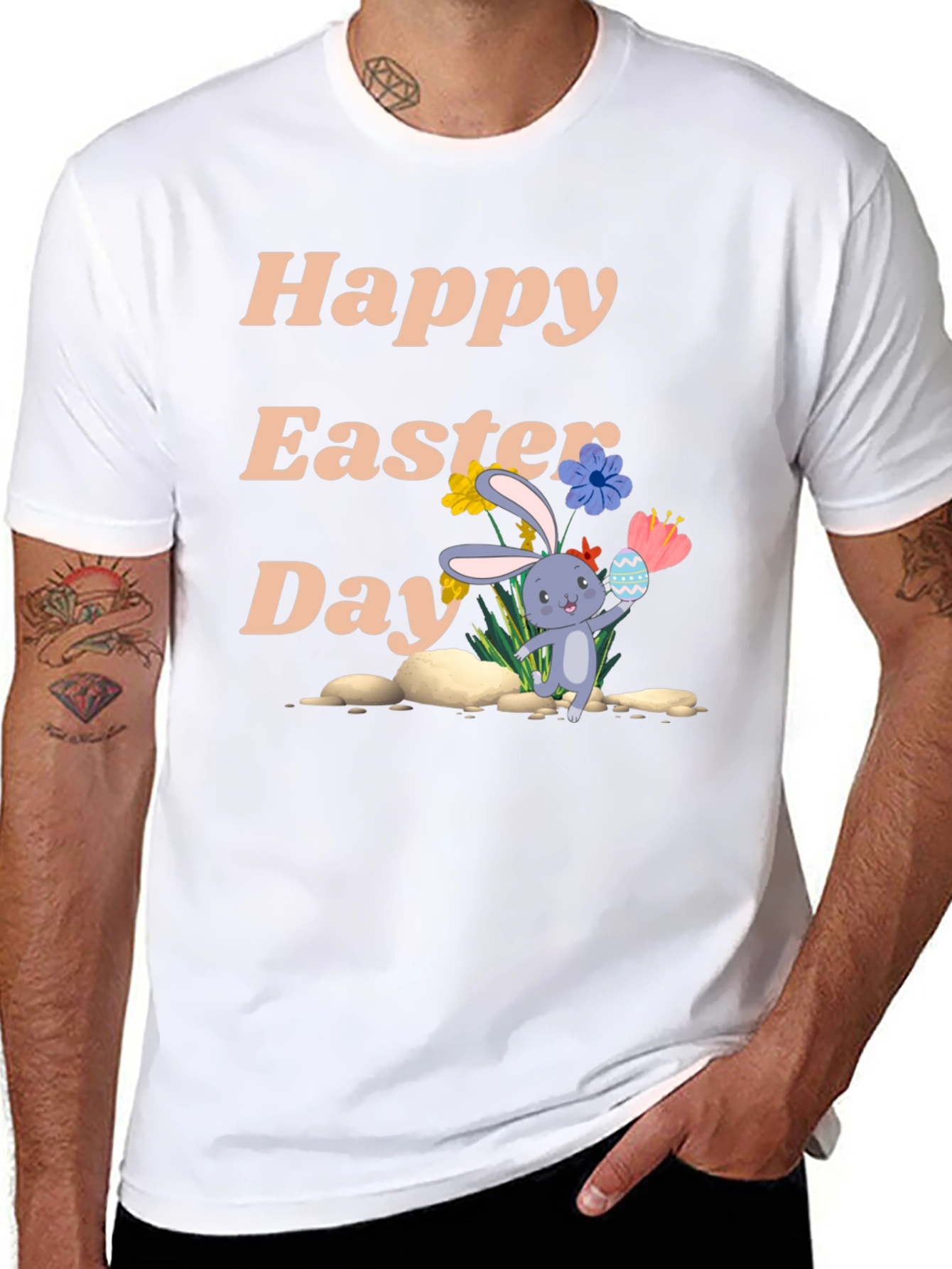 Happy Easter Day Black T-Shirt