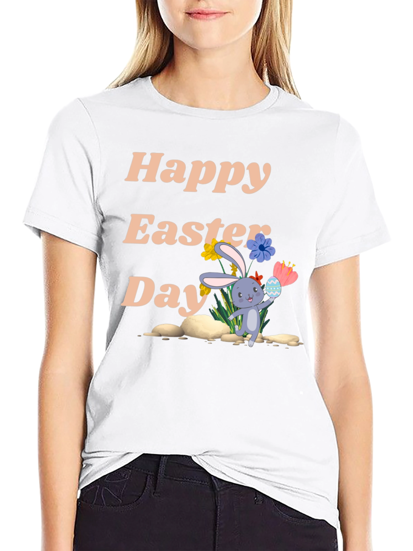 Happy Easter Day Black T-Shirt