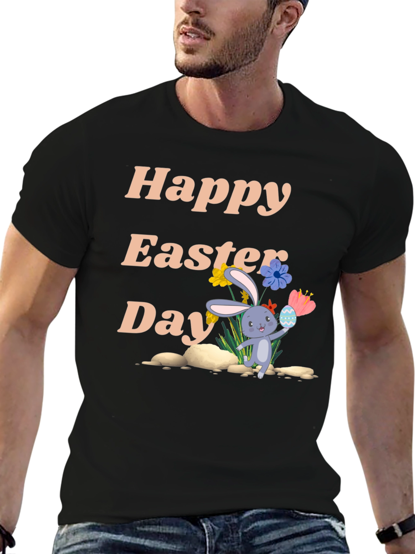 Happy Easter Day Black T-Shirt