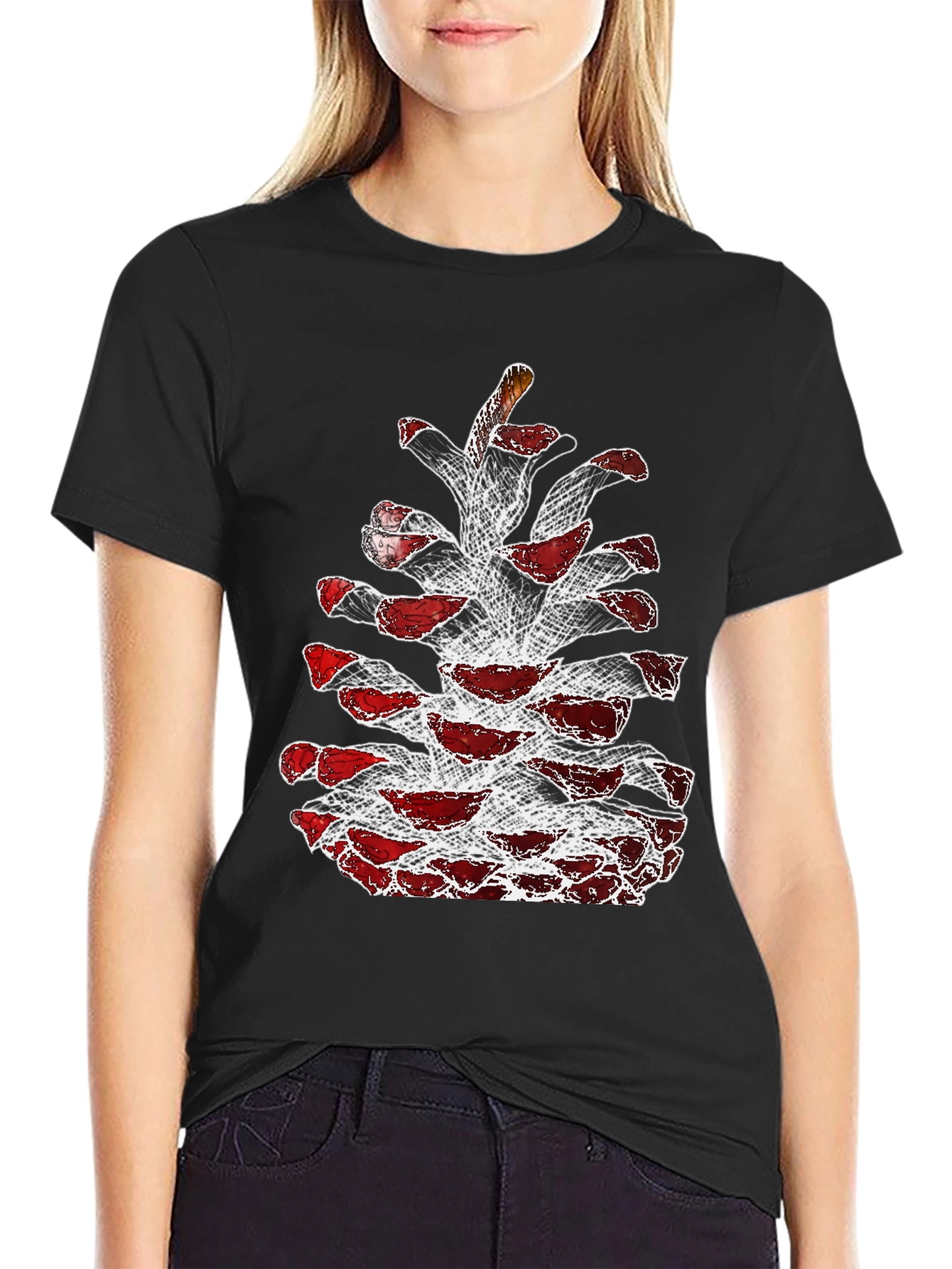 Pine Cone Graphic Tee - Unique Nature Design