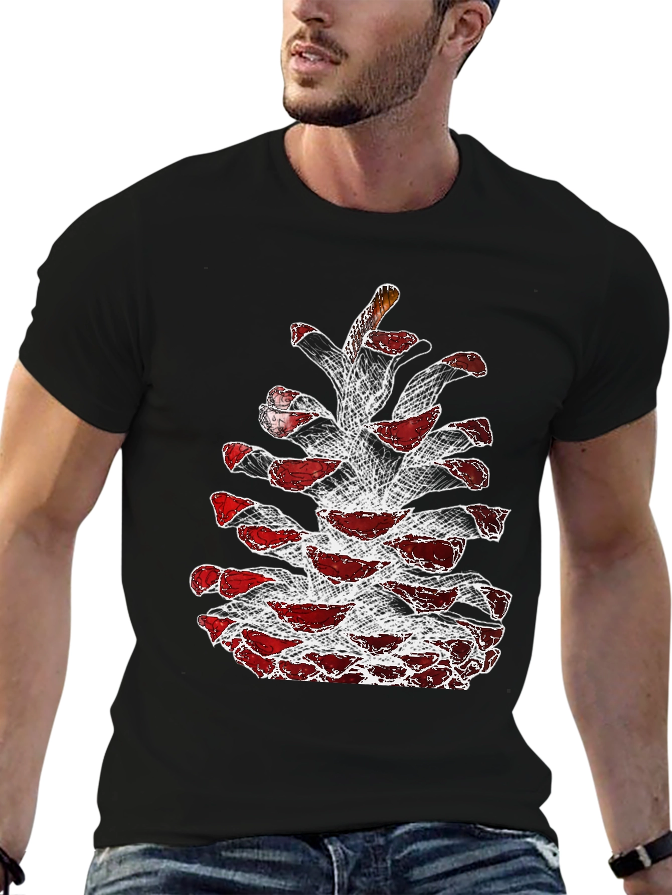 Pine Cone Graphic Tee - Unique Nature Design
