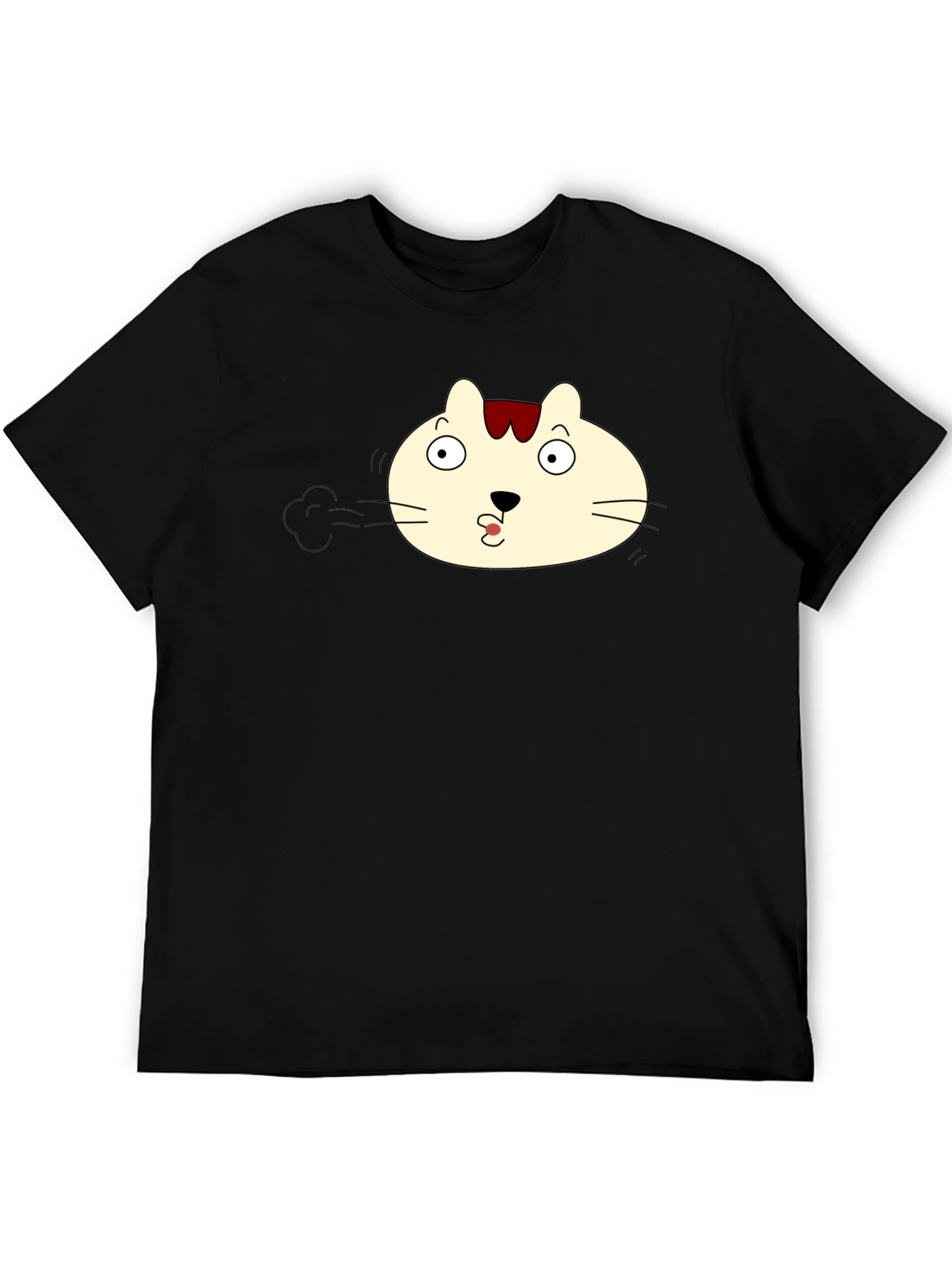Funny Cat Pout Black T-Shirt