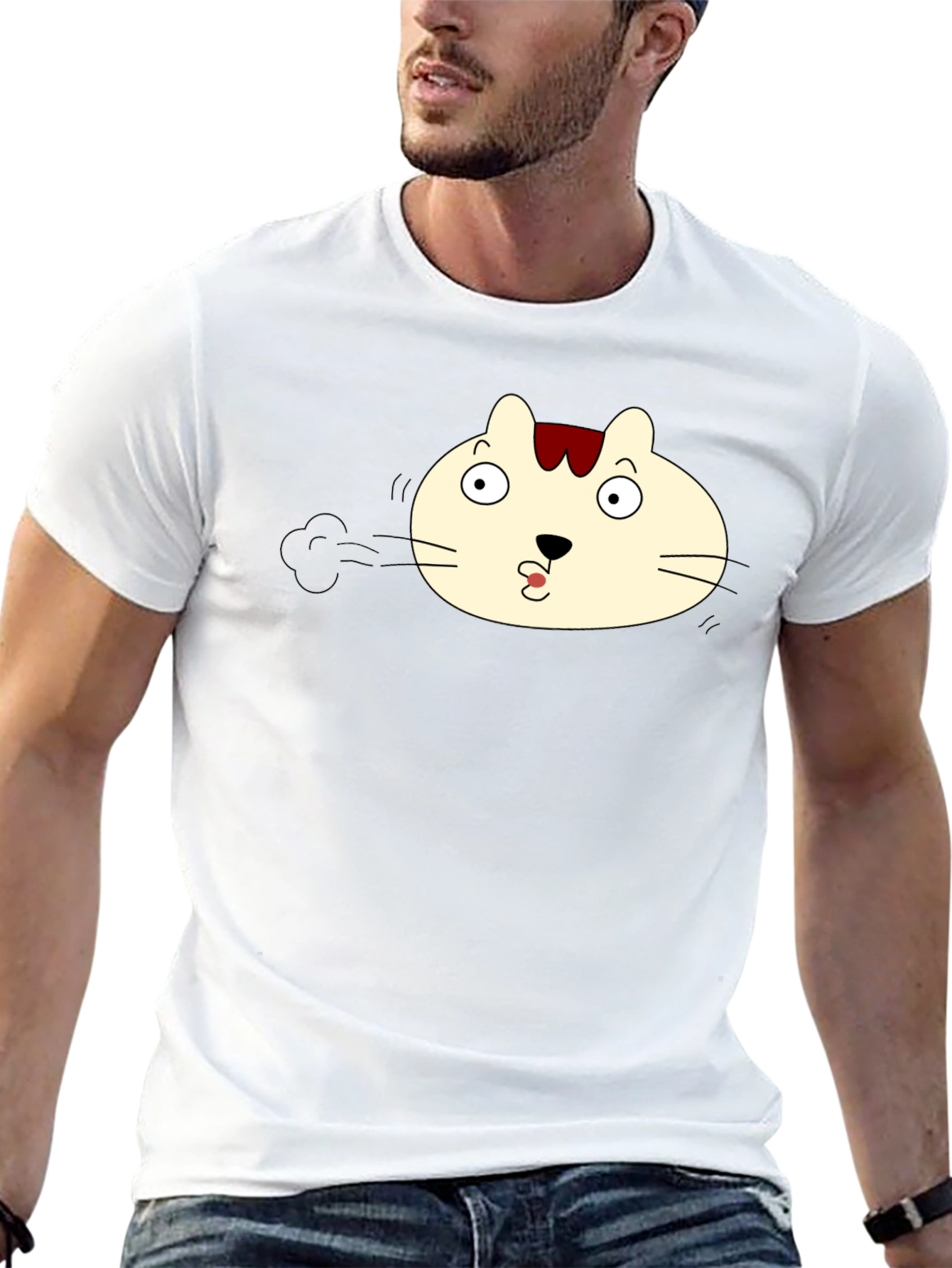 Funny Cat Pout Black T-Shirt