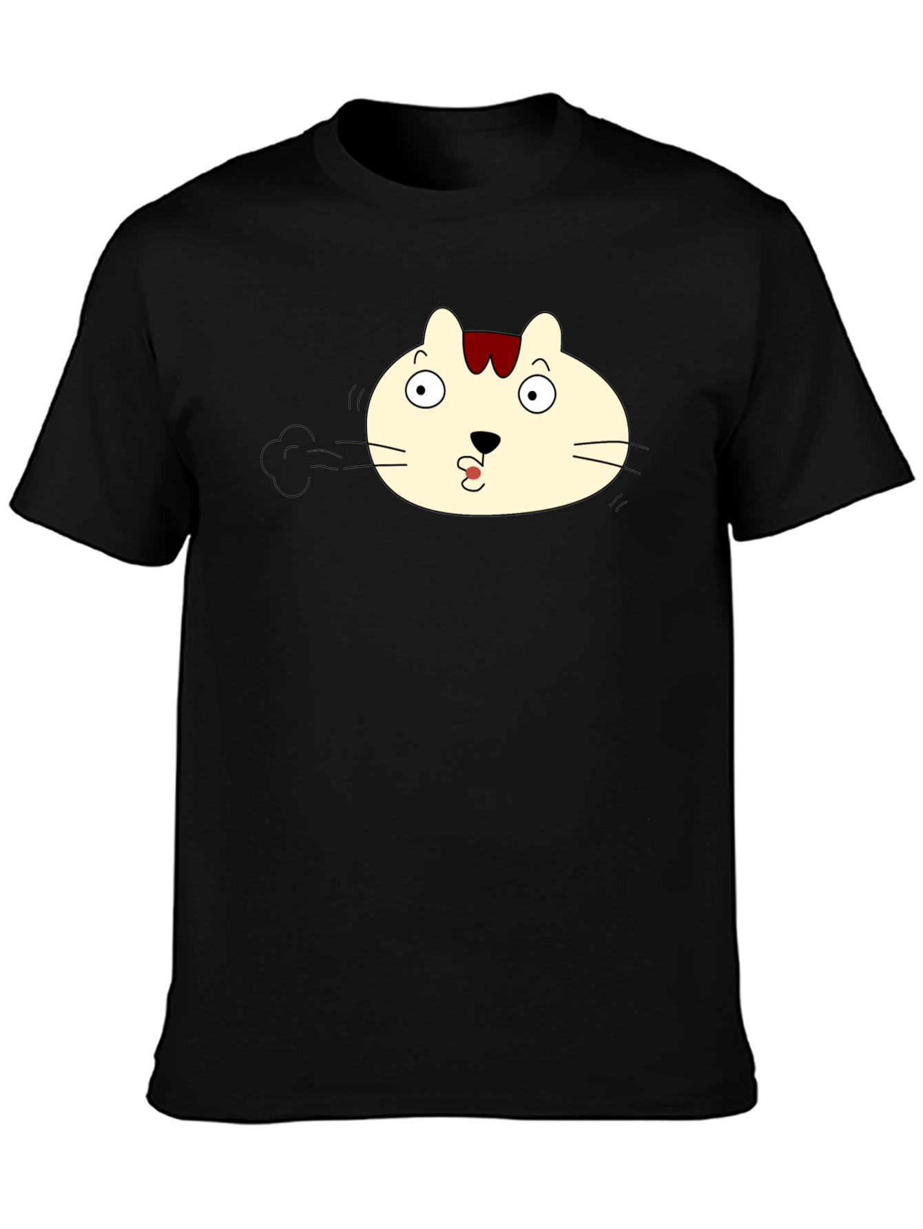 Funny Cat Pout Black T-Shirt