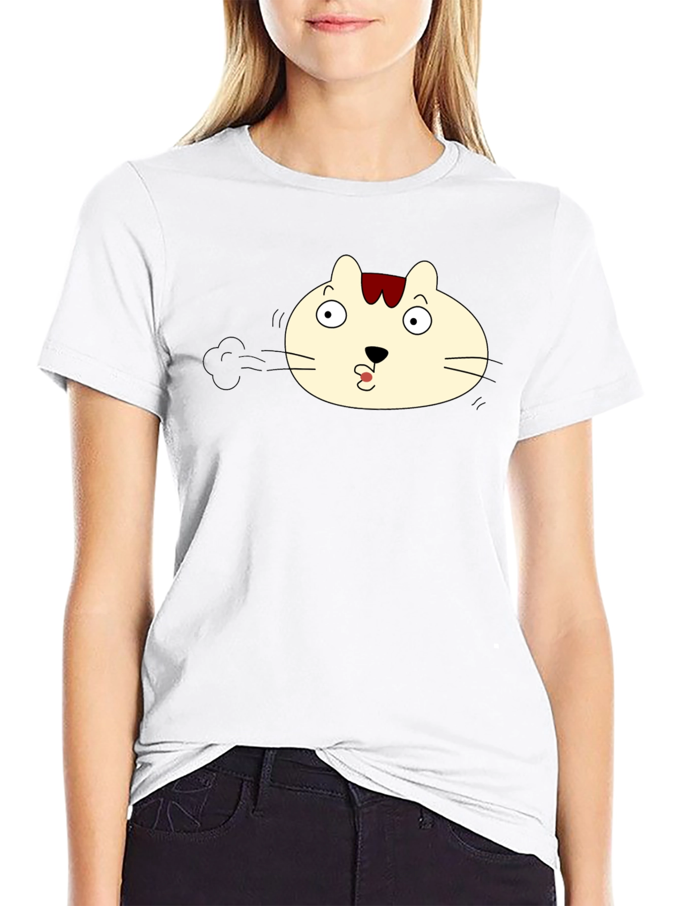 Funny Cat Pout Black T-Shirt