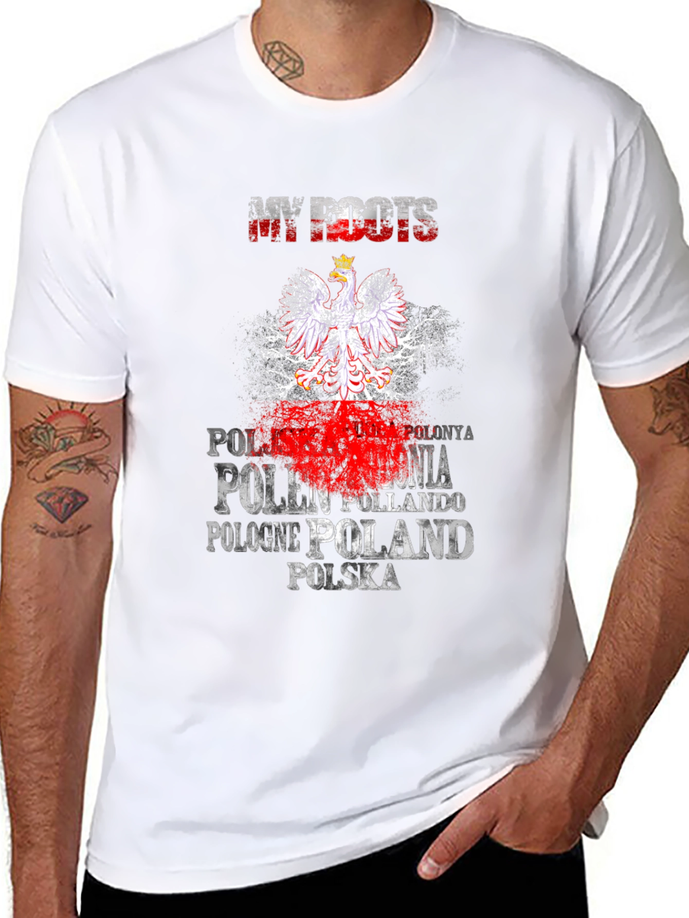 Poland Roots T-Shirt Polonia Polska Flag Pride