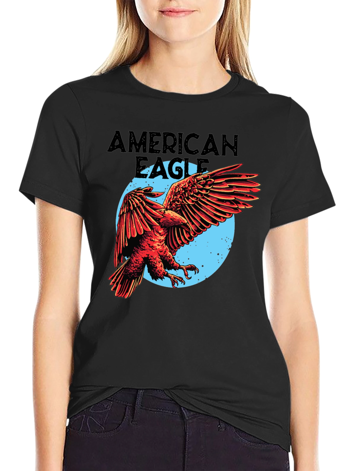 American Eagle Graphic Tee - Black