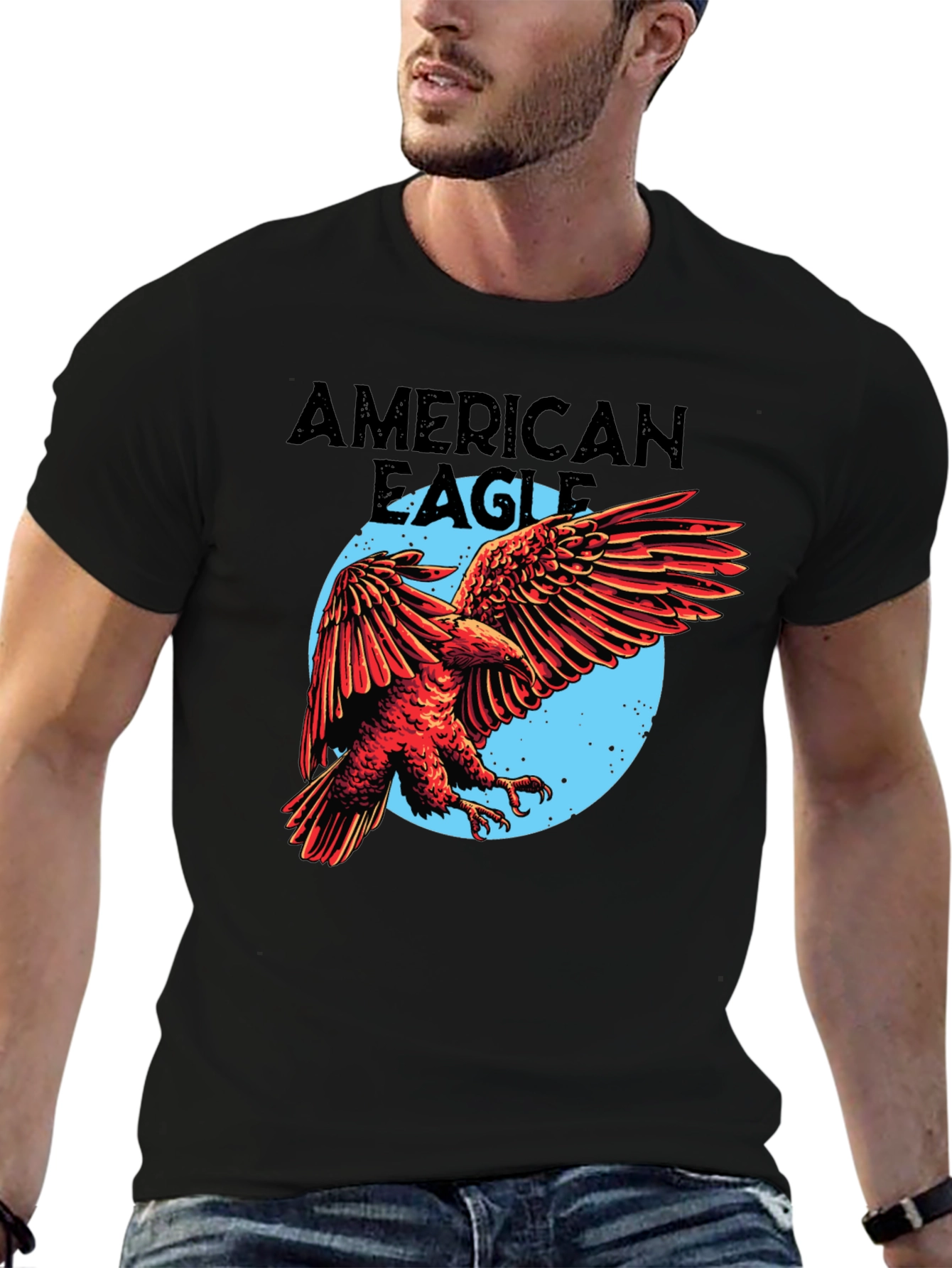 American Eagle Graphic Tee - Black