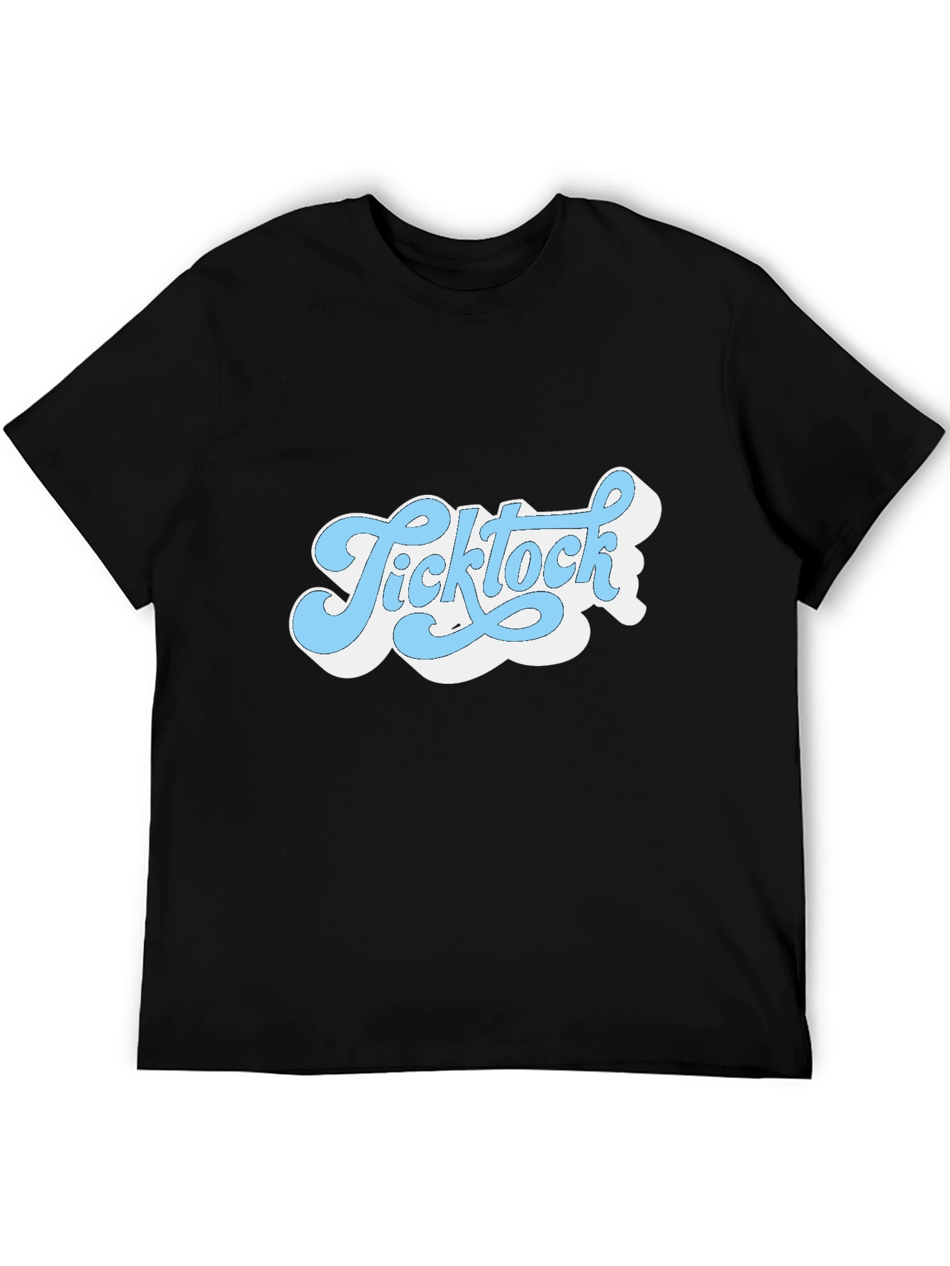 Ticktock Black Graphic Tee - Retro Style