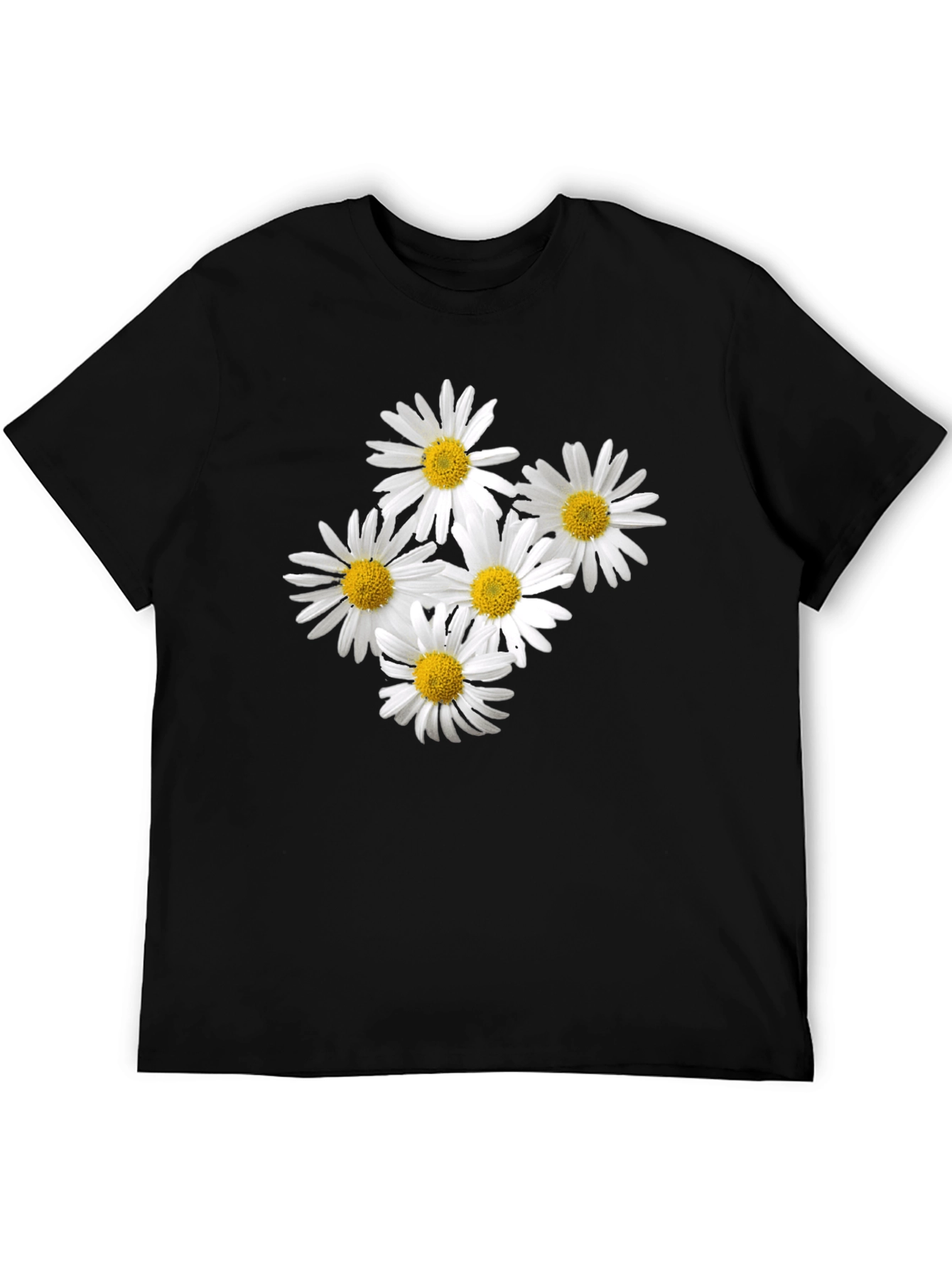 Daisy T-Shirt - Black Cotton Floral Tee