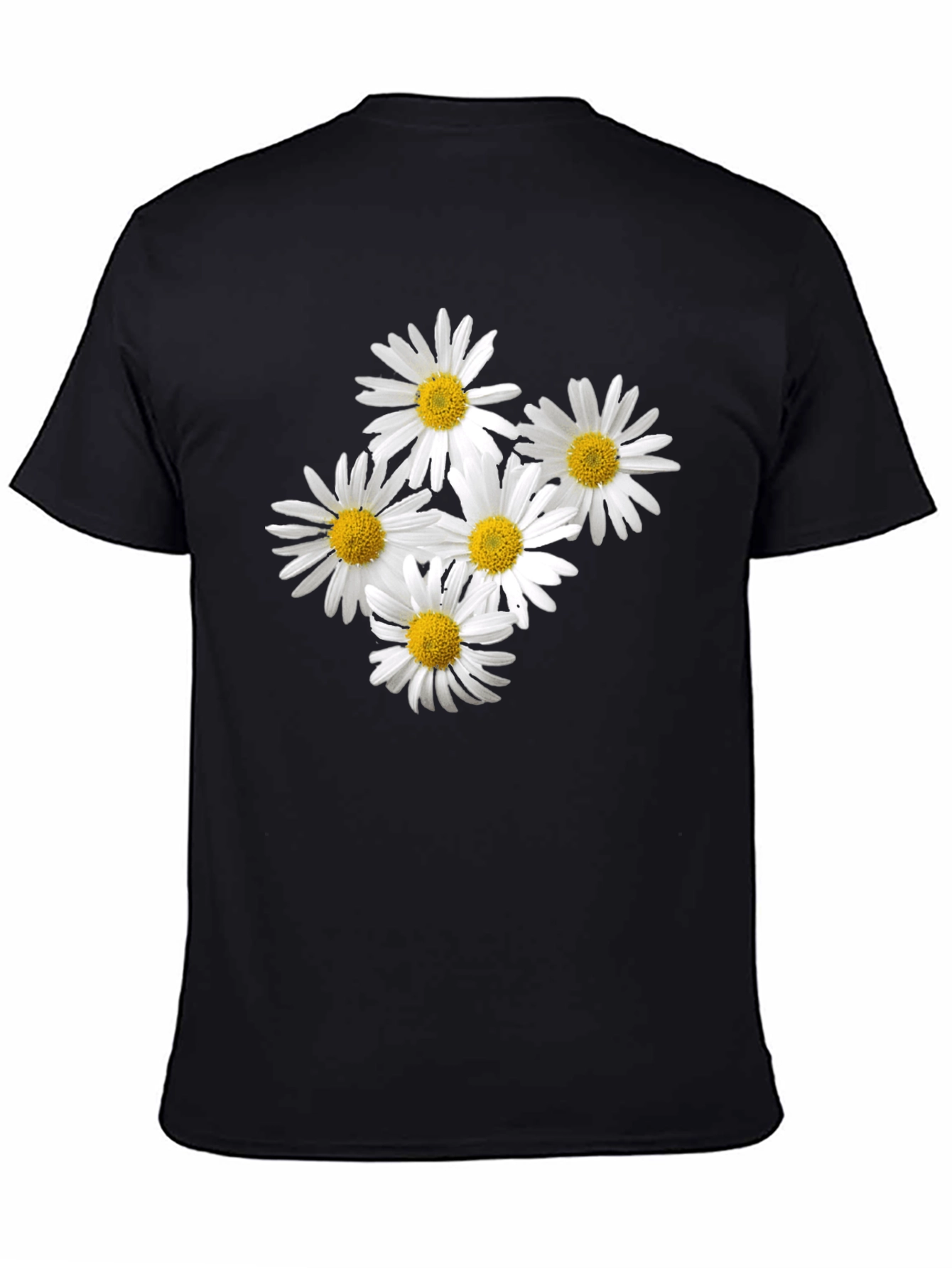 Daisy T-Shirt - Black Cotton Floral Tee